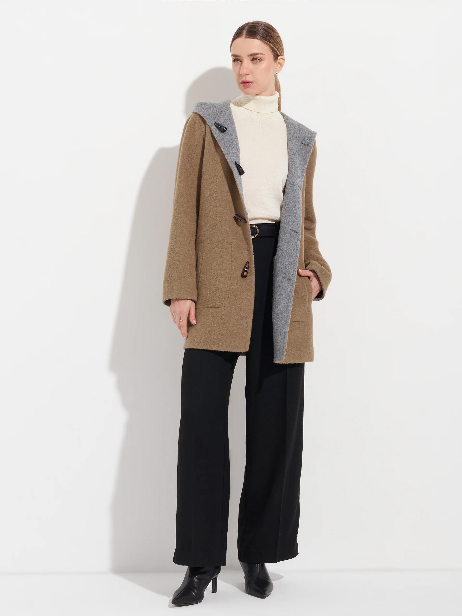 Abrigo Alaia De Baby Alpaca Color Gris - Image 10