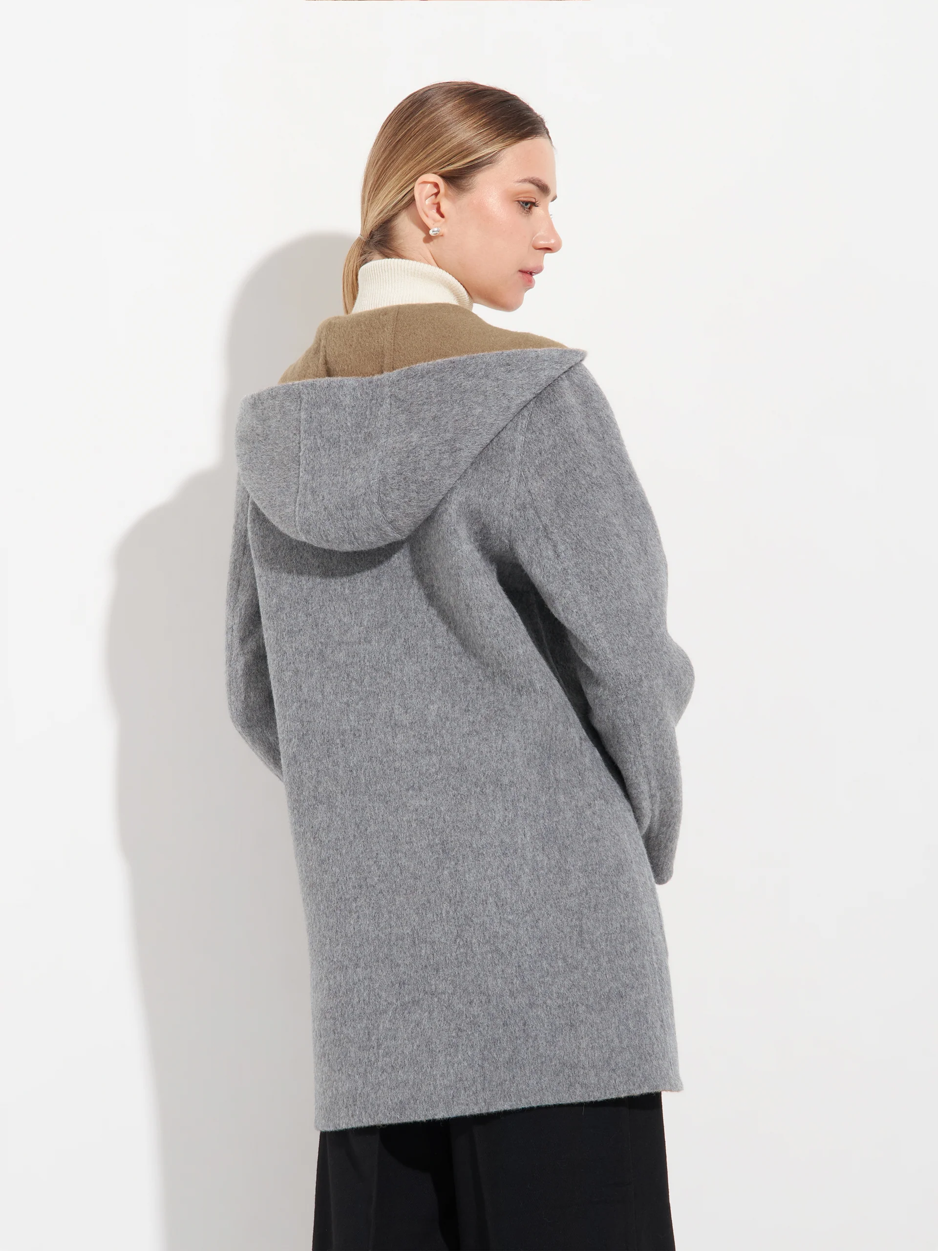 Abrigo Alaia De Baby Alpaca Color Gris - Image 4