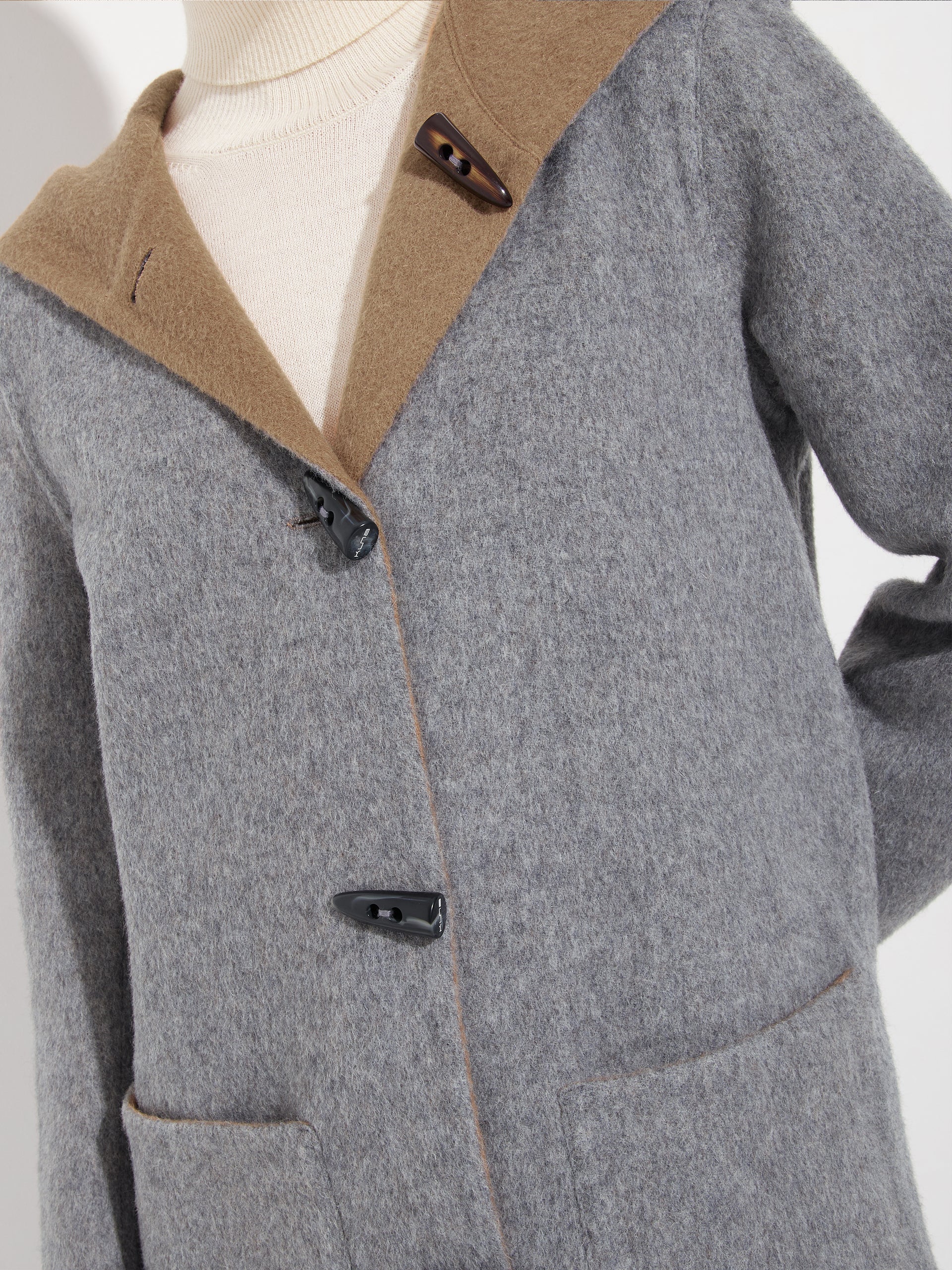 Abrigo Alaia De Baby Alpaca Color Gris - Image 6