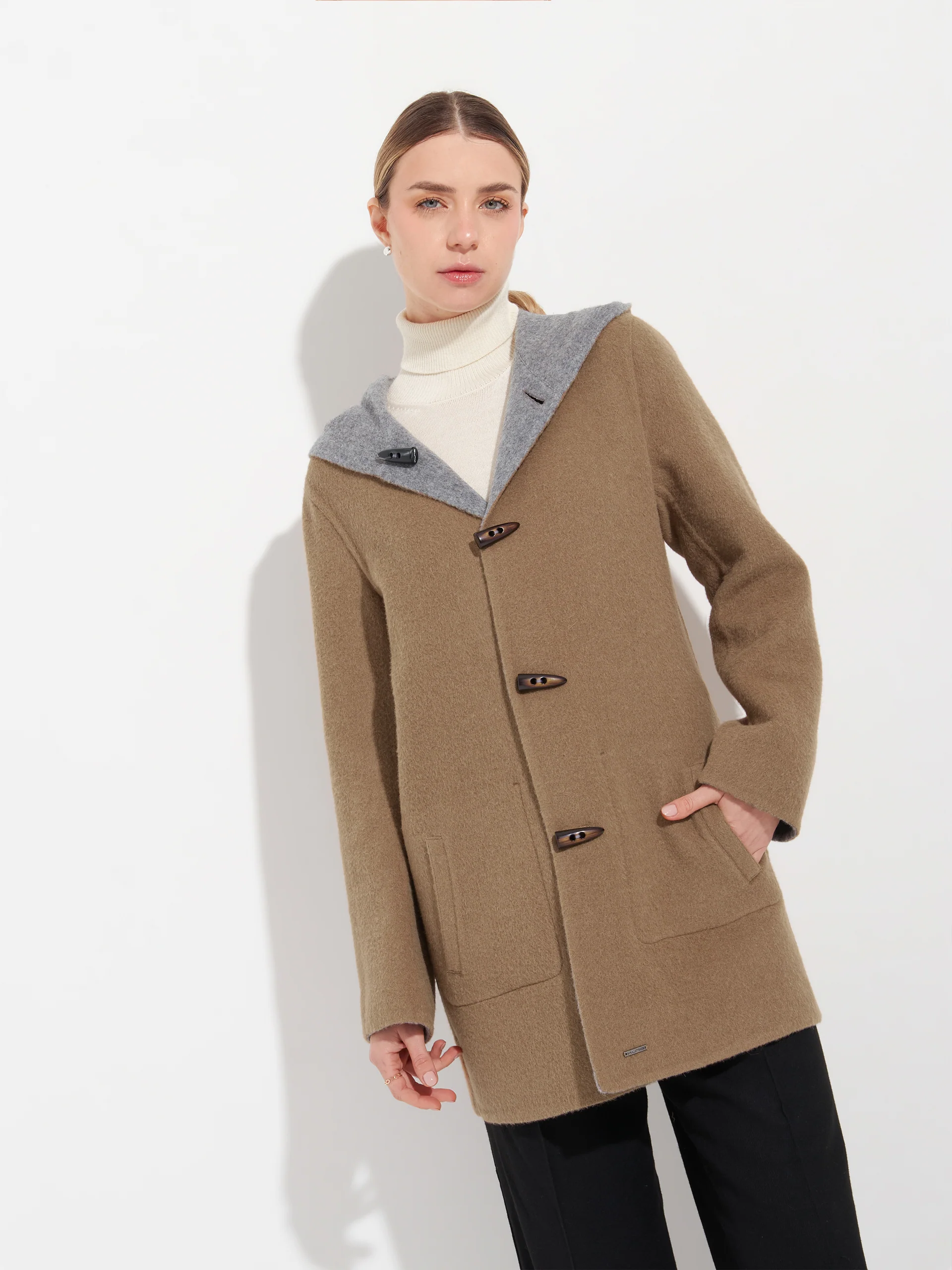 Abrigo Alaia De Baby Alpaca Color Gris - Image 8