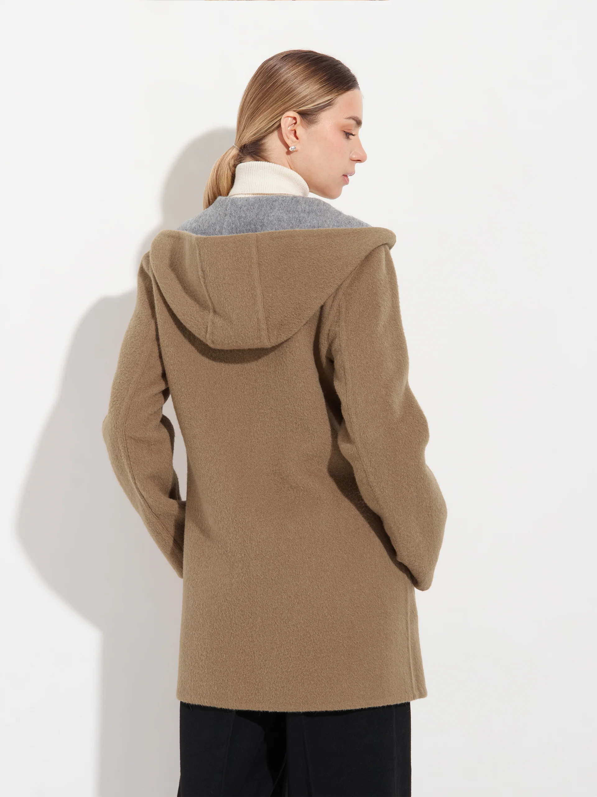 Abrigo Alaia De Baby Alpaca Color Gris - Image 9