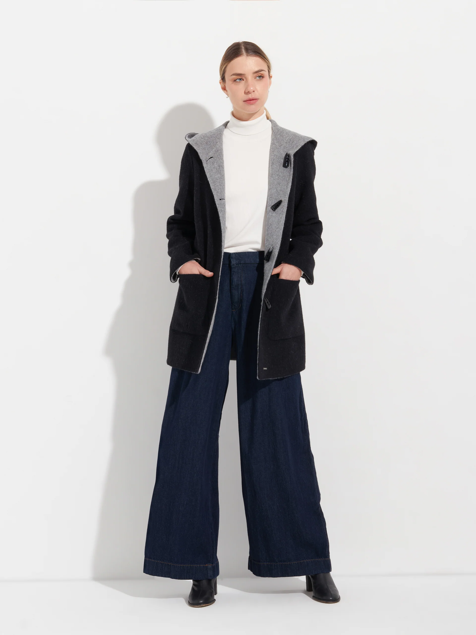 Abrigo Alaia De Baby Alpaca Color Negro - Image 5