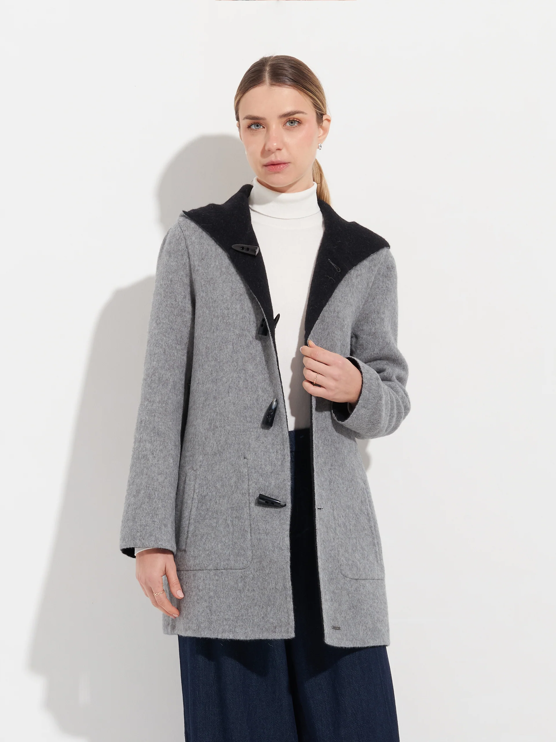 Abrigo Alaia De Baby Alpaca Color Negro - Image 8