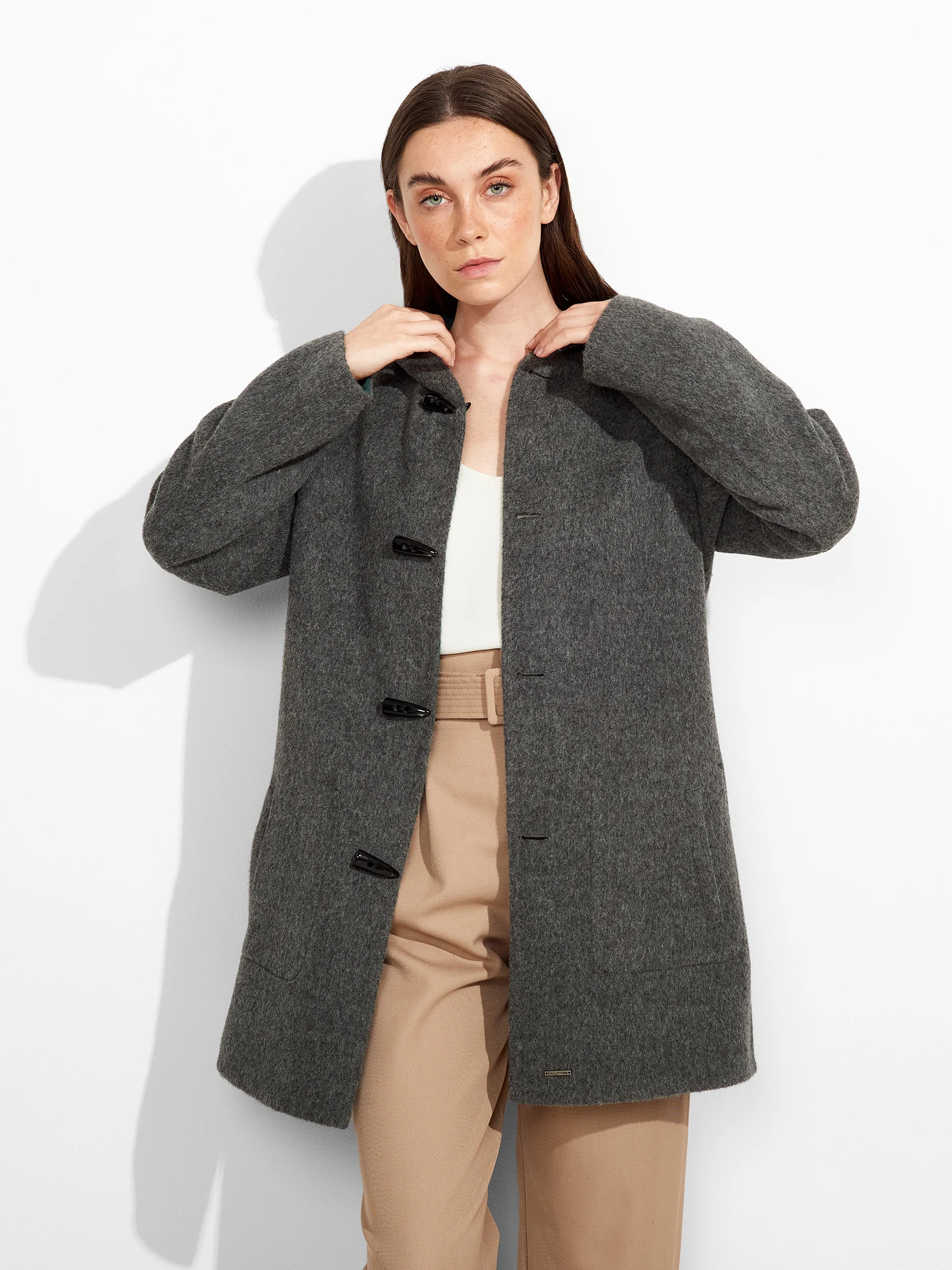 Abrigo Alaia De Baby Alpaca Color Verde - Image 8