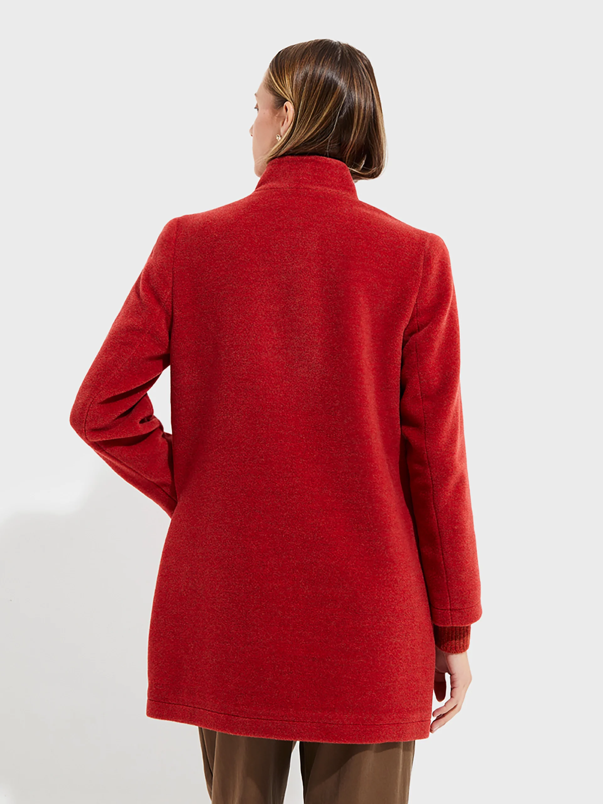 Abrigo Ynes De Baby Alpaca Y Lana Color Naranja - Image 3