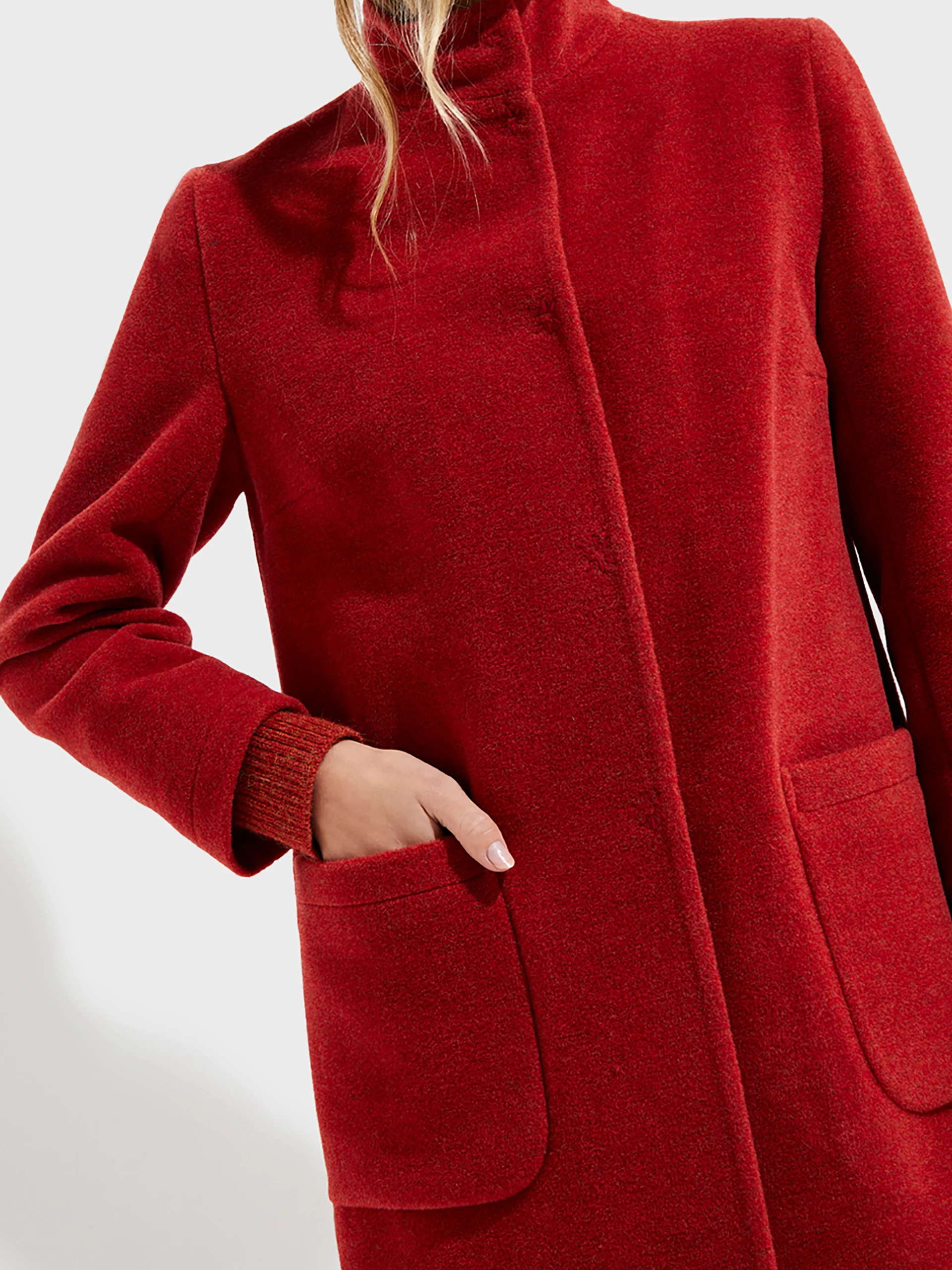 Abrigo Ynes De Baby Alpaca Y Lana Color Naranja - Image 5