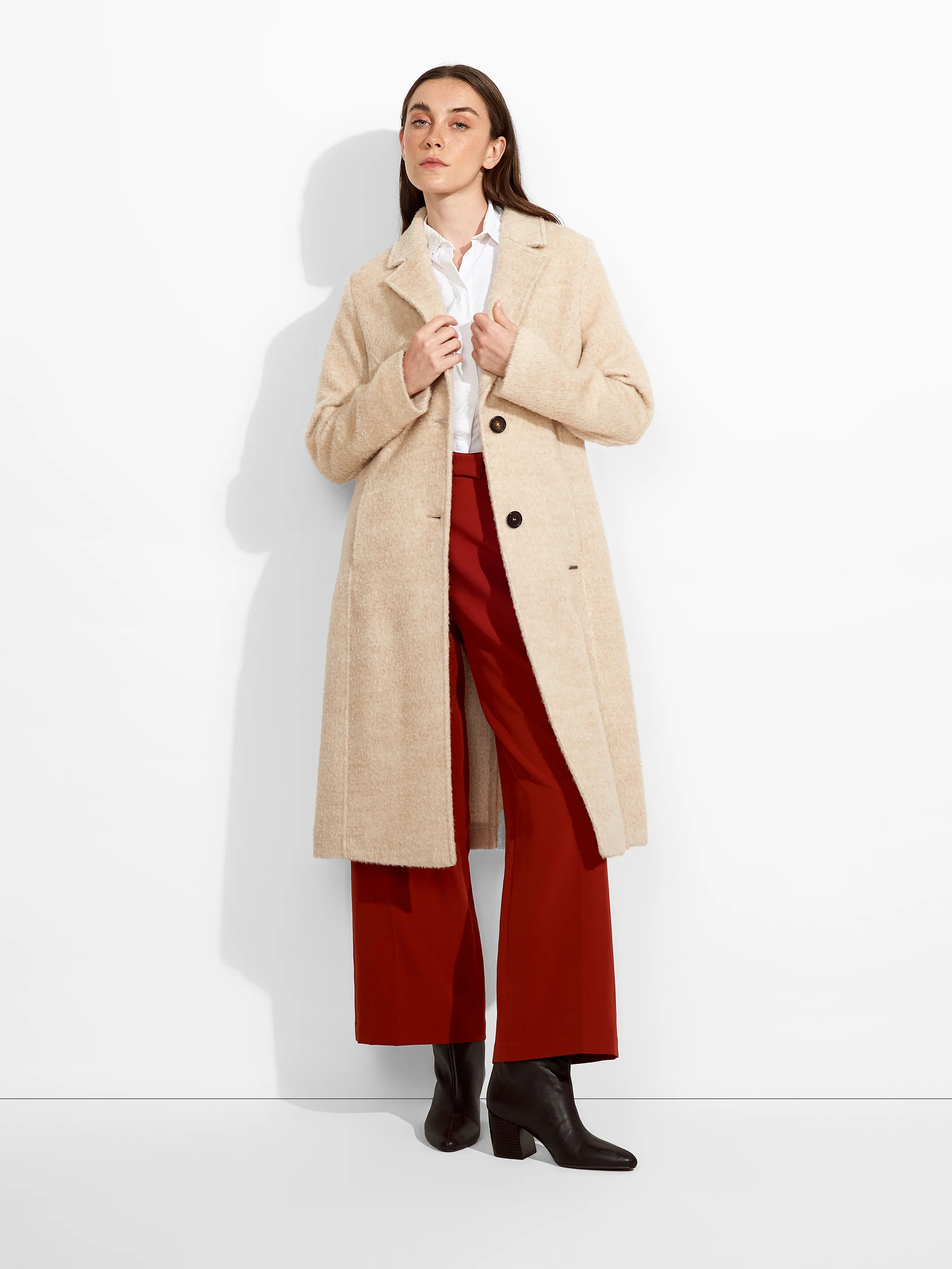 Abrigo Zen De Lana Color Beige - Image 4