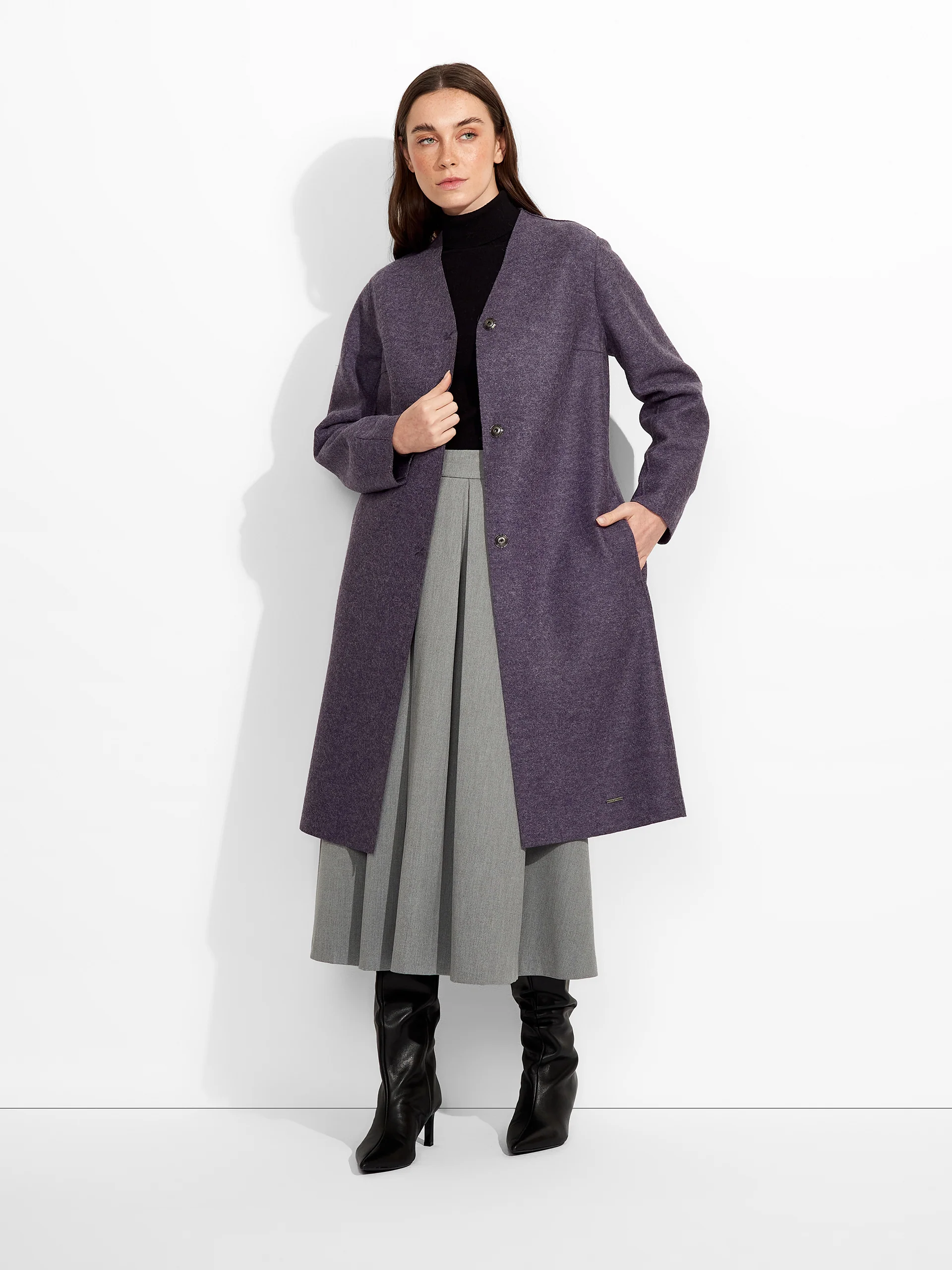 Abrigo Zumi De Alpaca Color Morado - Image 4