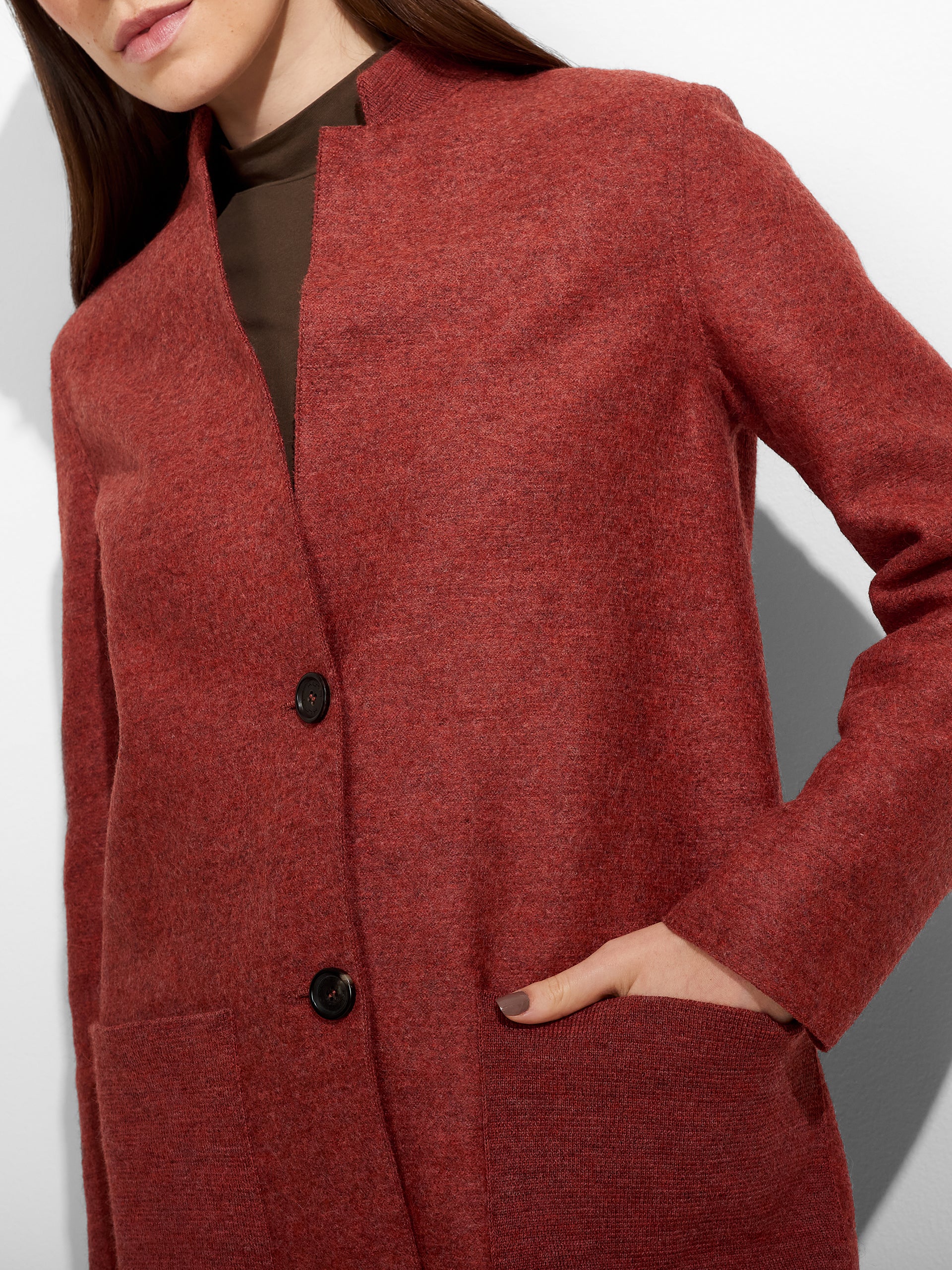 Abrigo Zybil De Alpaca Color Rojo - Image 5