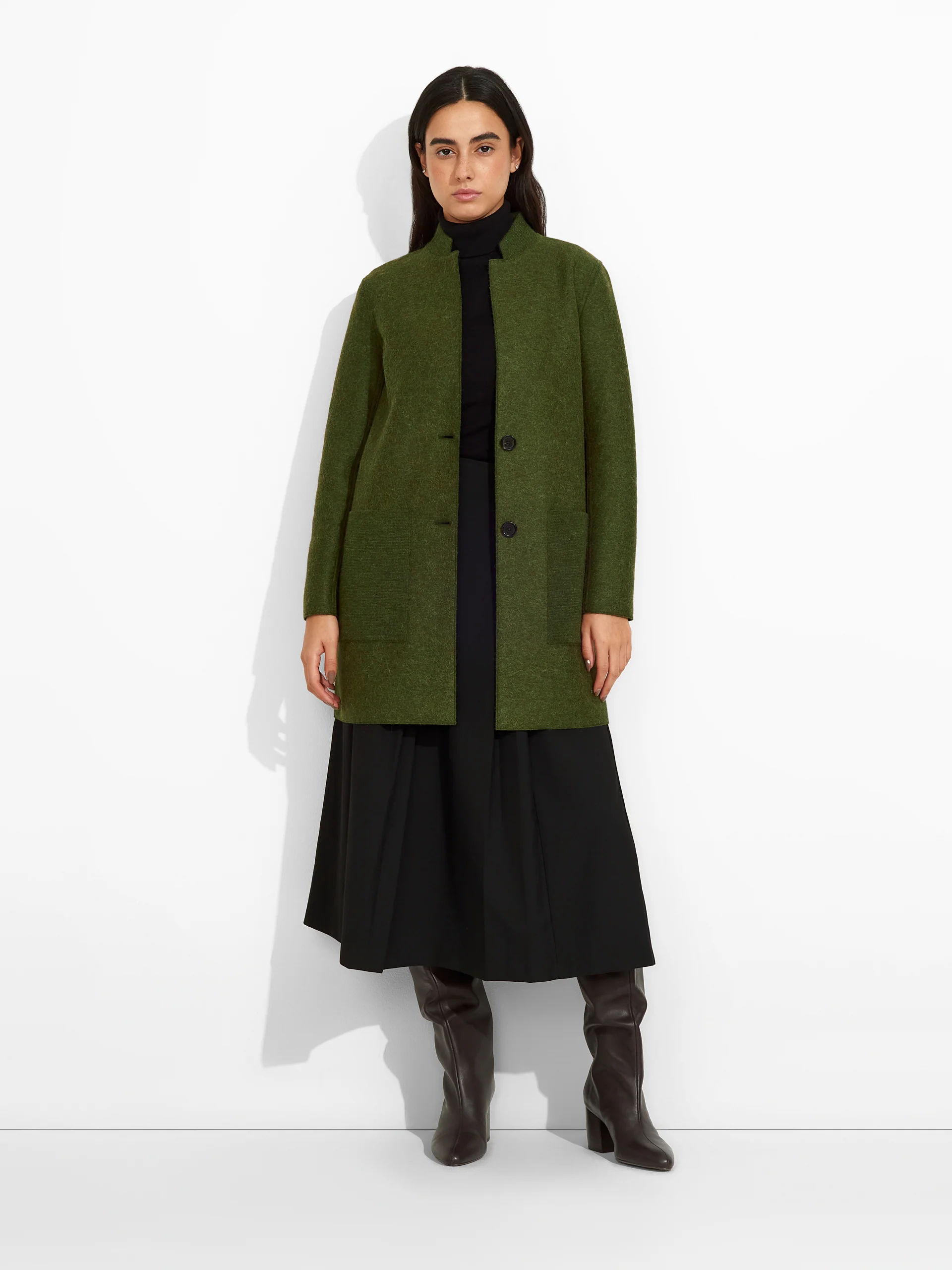 Abrigo Zybil De Alpaca Color Verde - Image 4