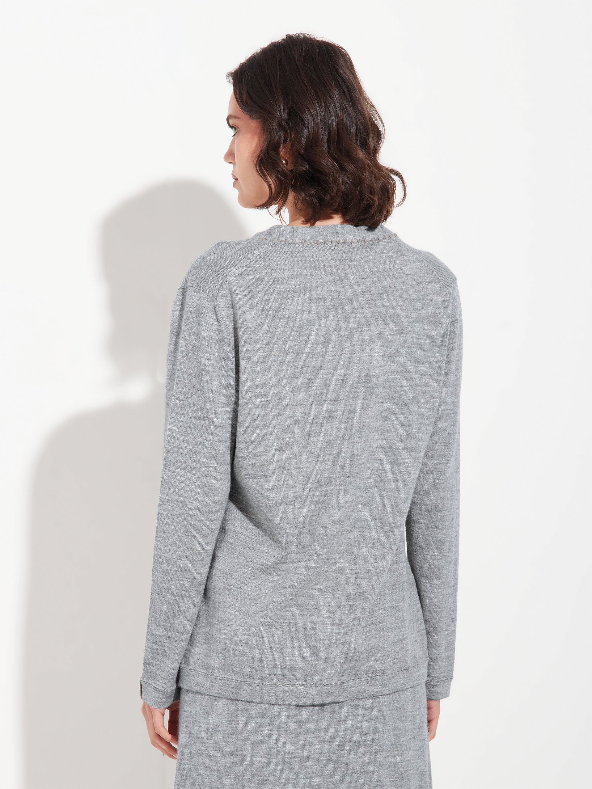 Cárdigan Brenda Card De Baby Alpaca Color Gris - Image 3