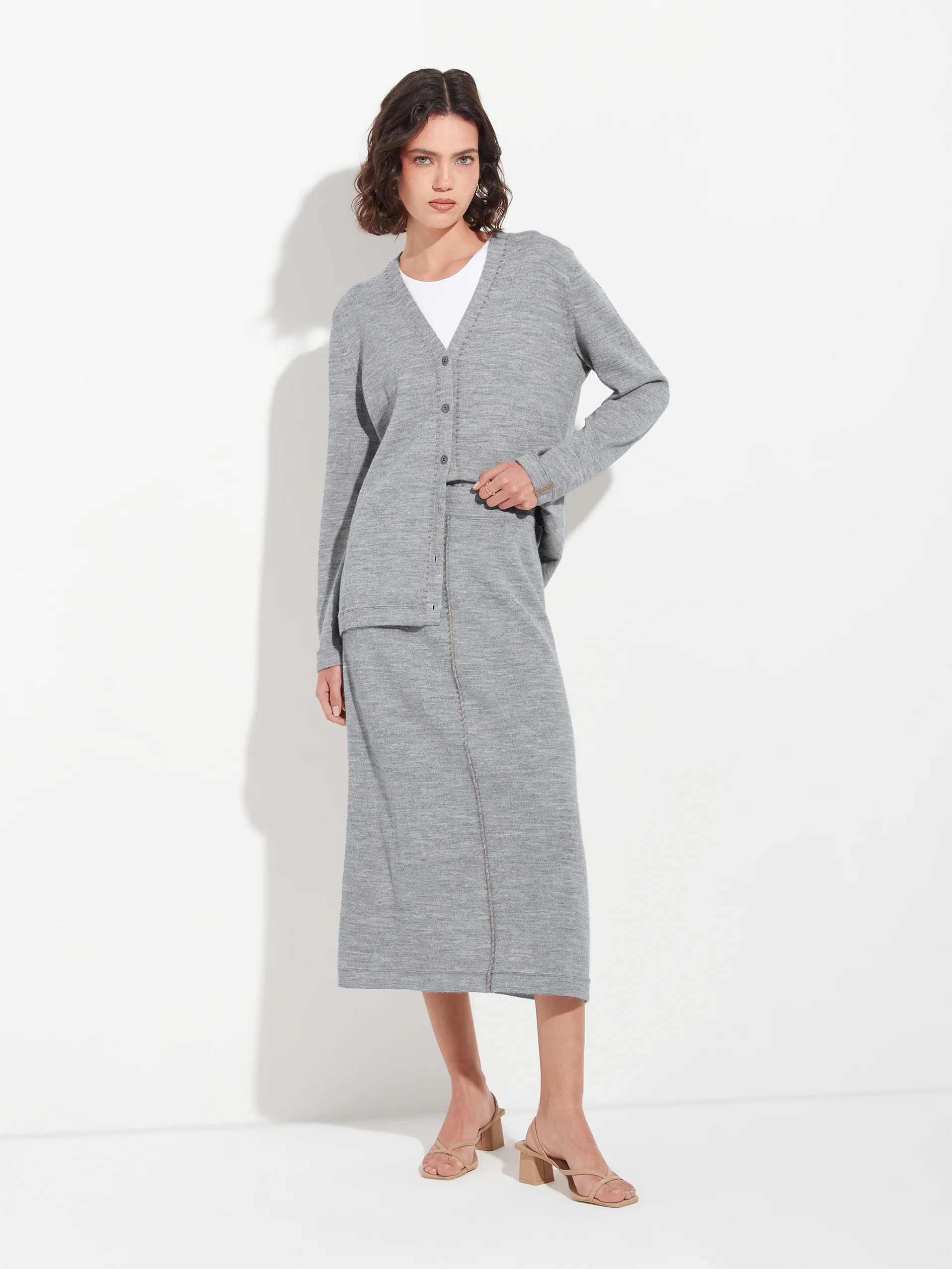 Cárdigan Brenda Card De Baby Alpaca Color Gris - Image 4