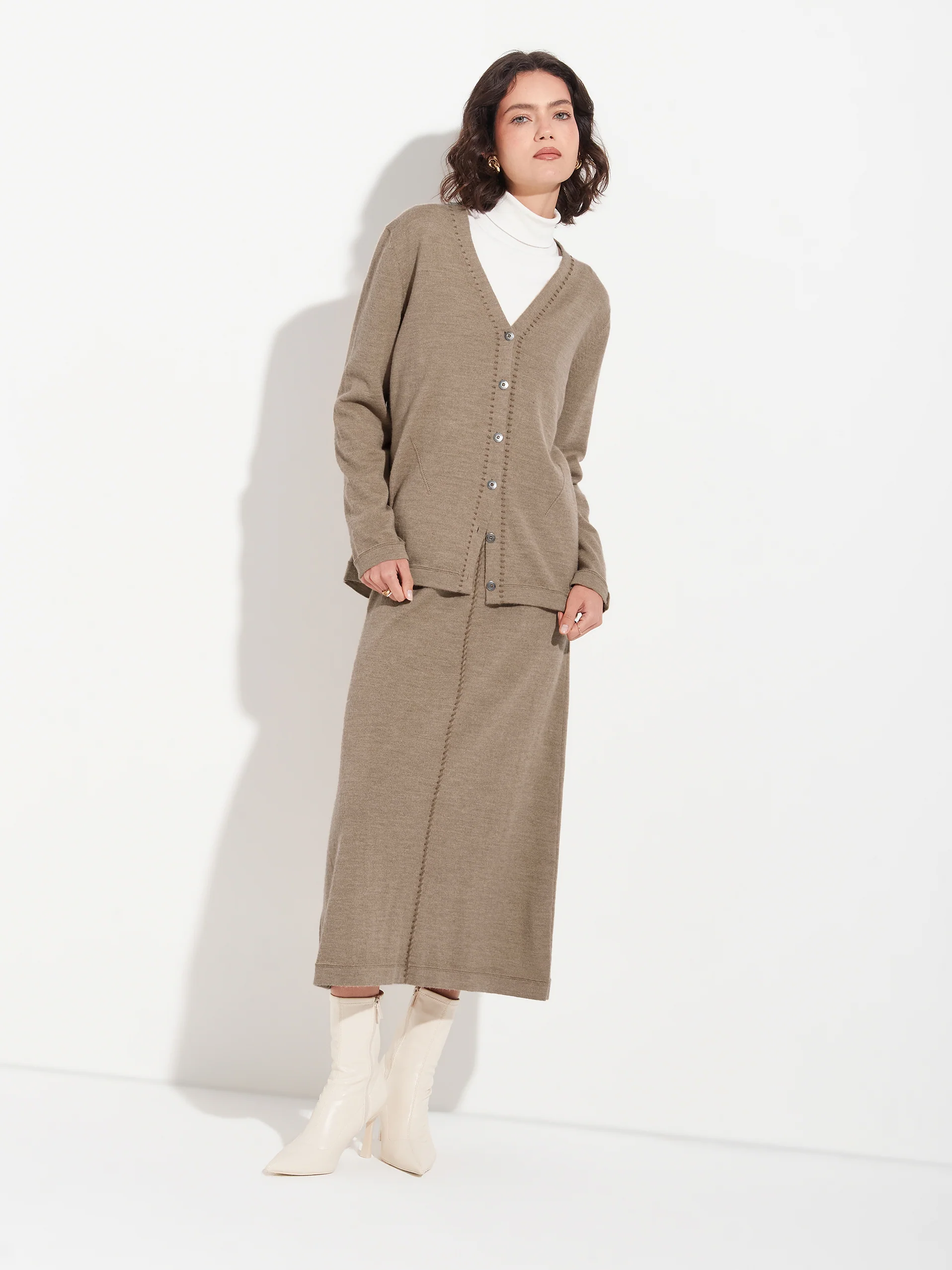 Cárdigan Brenda Card De Baby Alpaca Color Marrón - Image 4