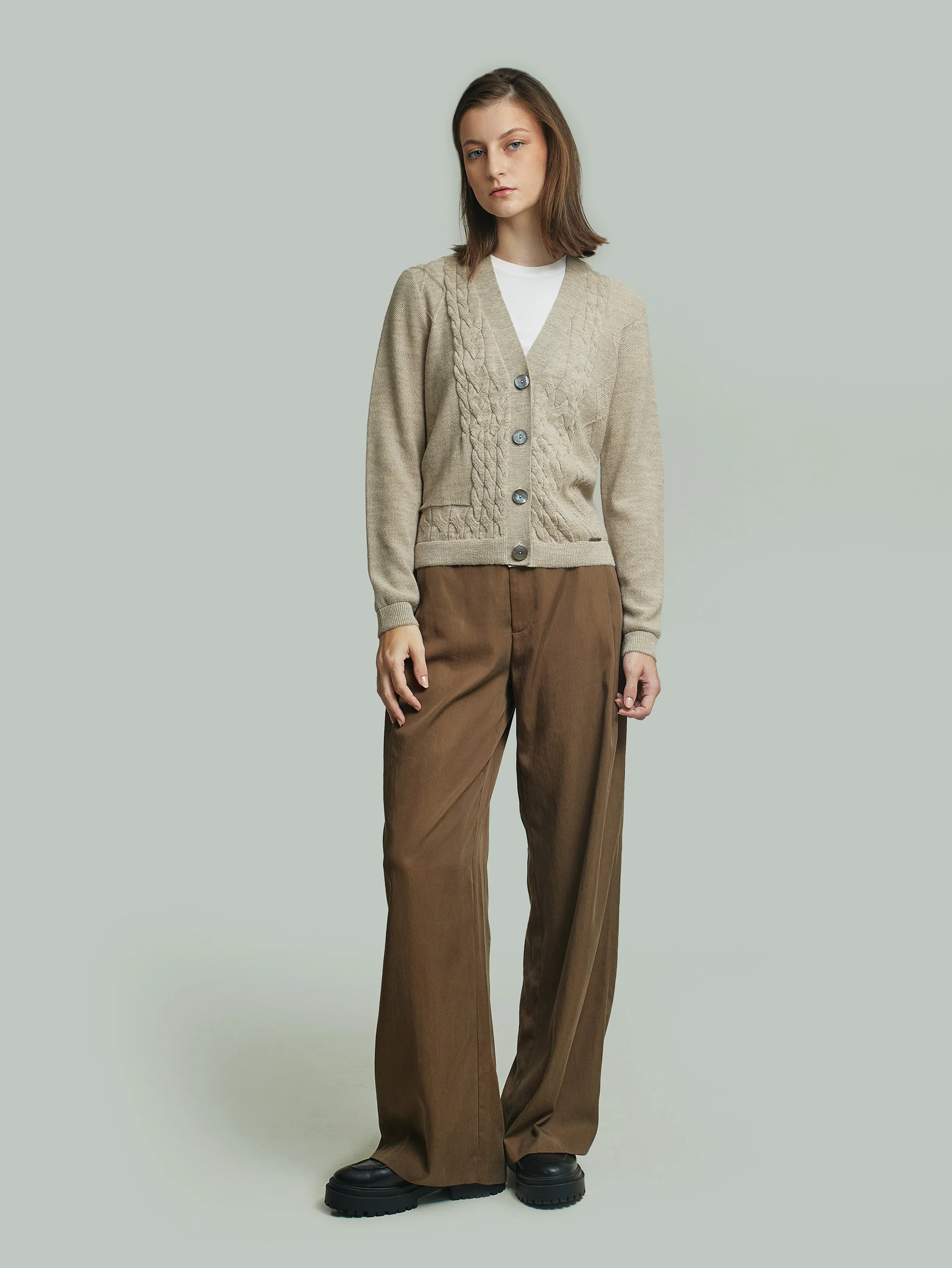 Cárdigan Yanina De Baby Alpaca Color Beige - Image 4