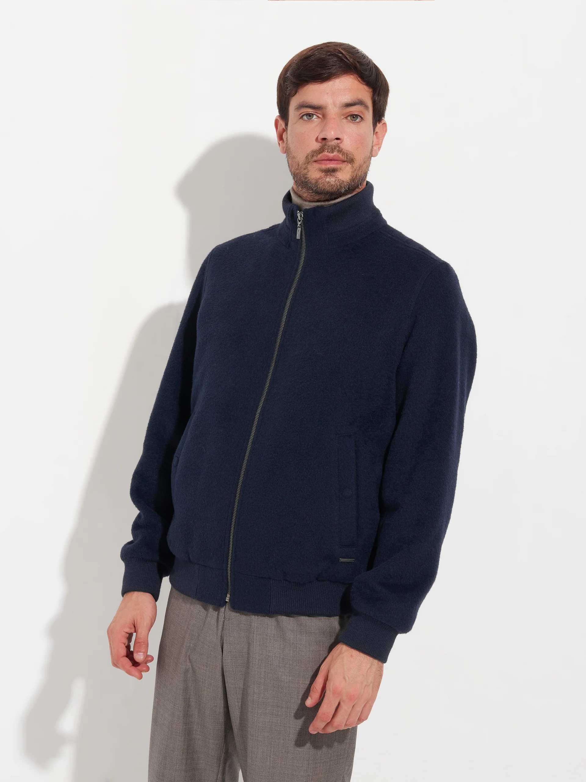 Casaca Alois De Baby Alpaca Color Azul - Image 3