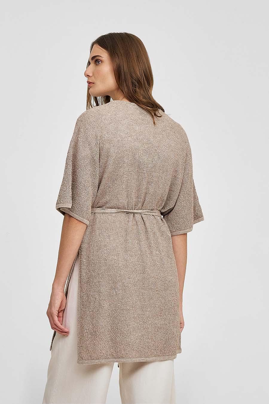 Chaleco Weave De Algodón & Baby Alpaca Color Arcilla/Arizona - Image 3