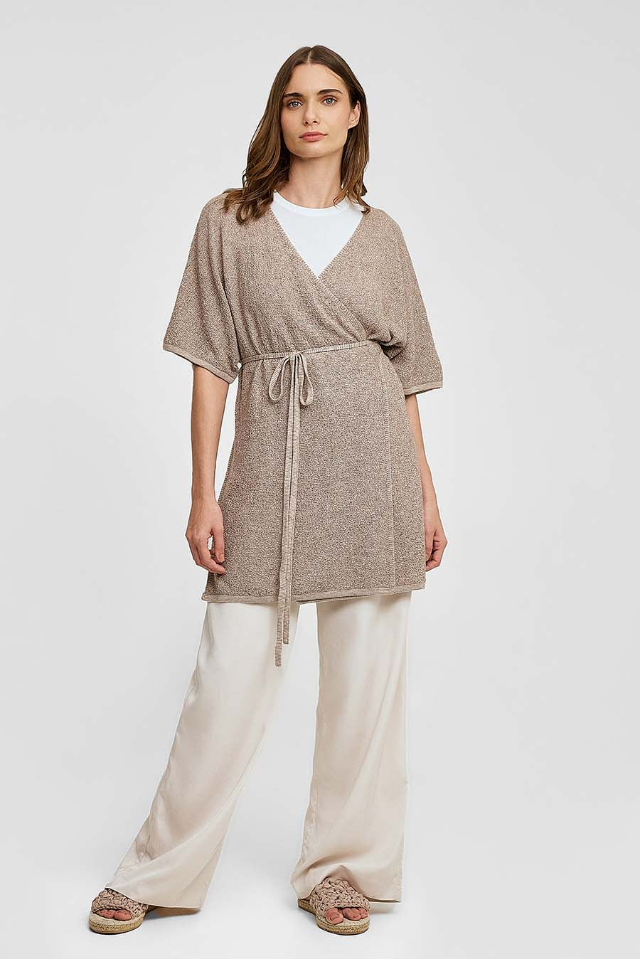 Chaleco Weave De Algodón & Baby Alpaca Color Arcilla/Arizona - Image 4