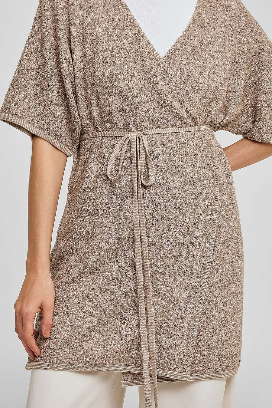 Chaleco Weave De Algodón & Baby Alpaca Color Arcilla/Arizona - Image 5