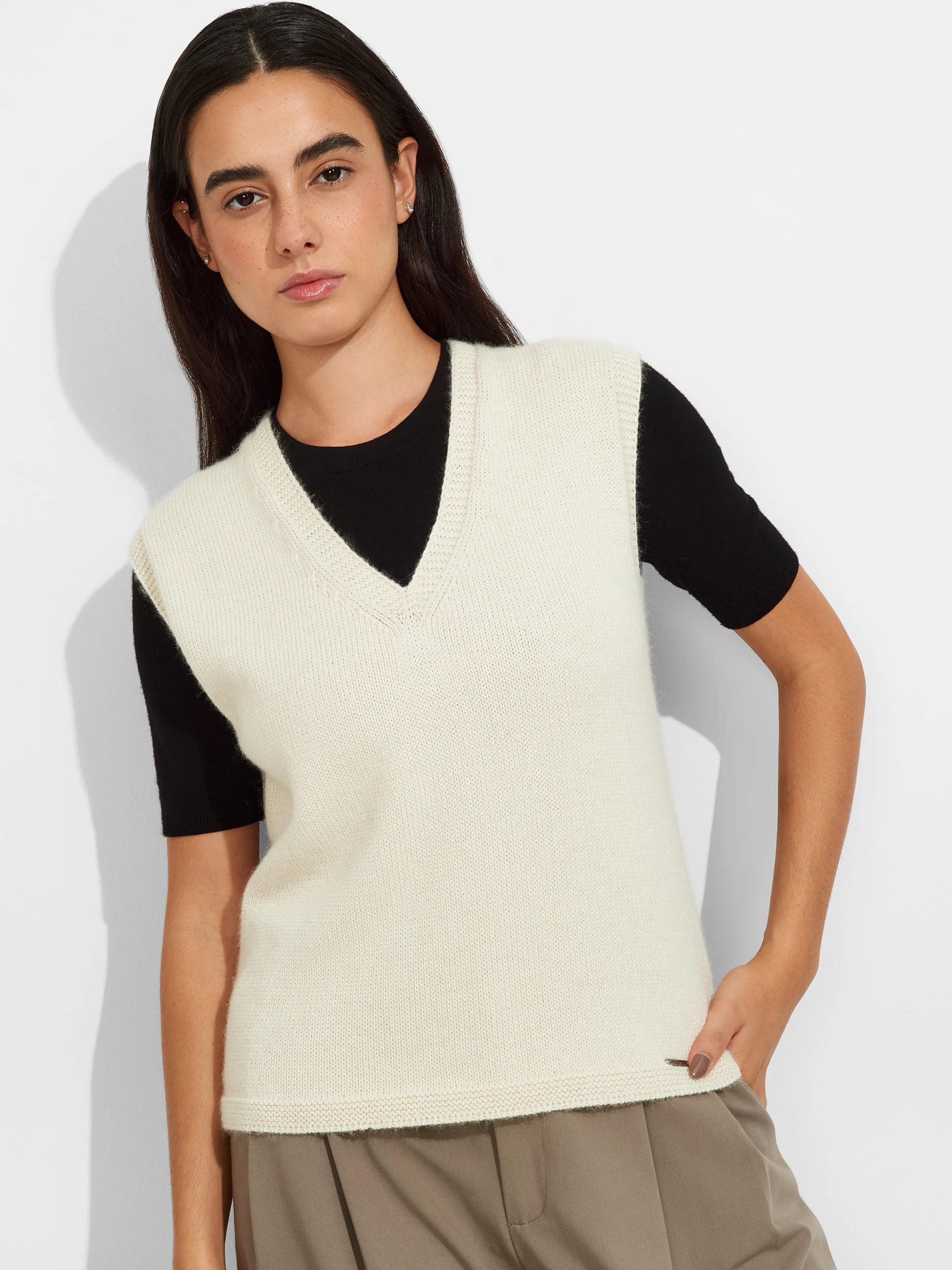 Chaleco Zafiro De Baby Alpaca Color Blanco - Image 5