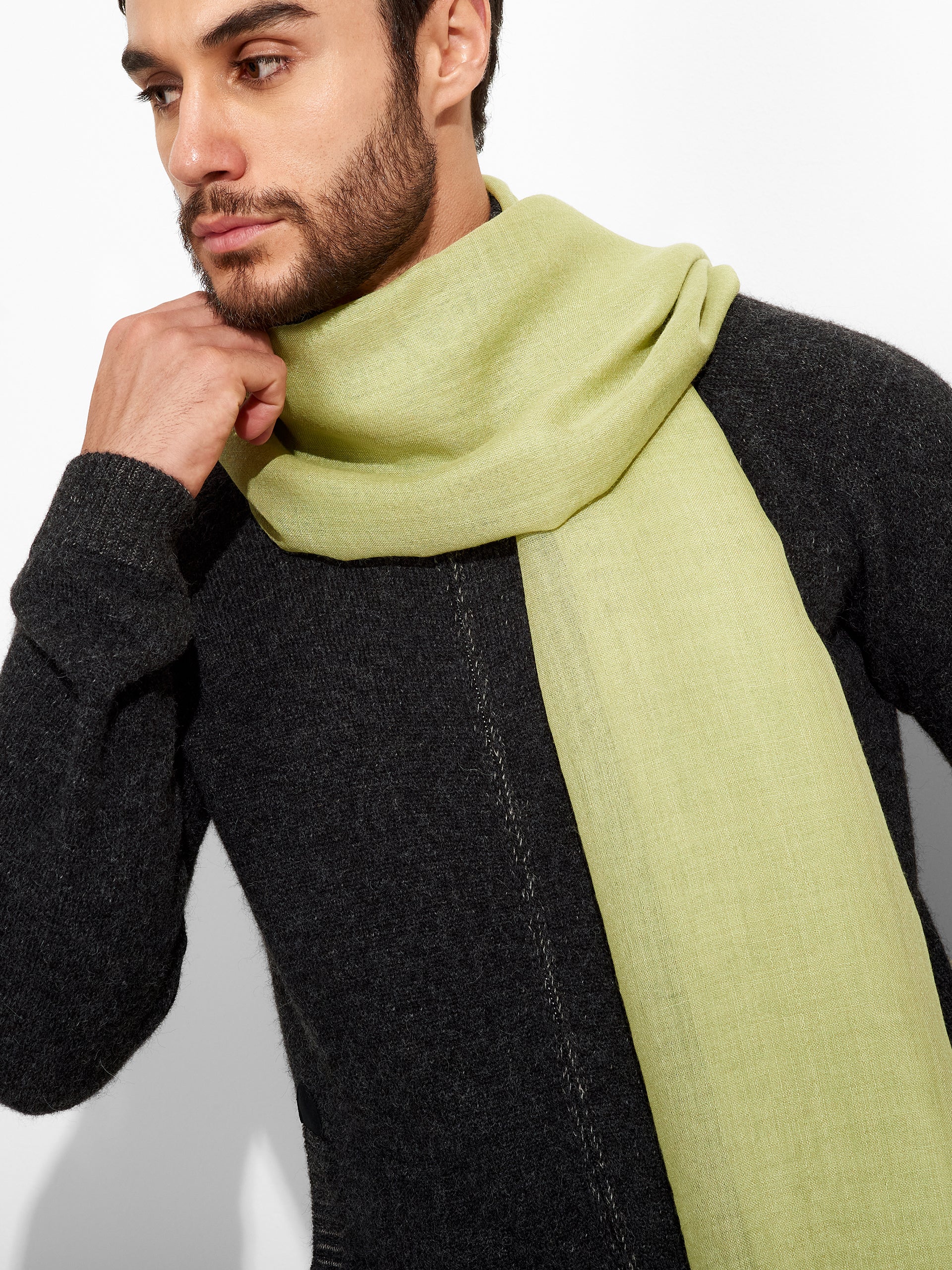 Estola Alondra De Baby Alpaca Color Verde Claro - Image 5