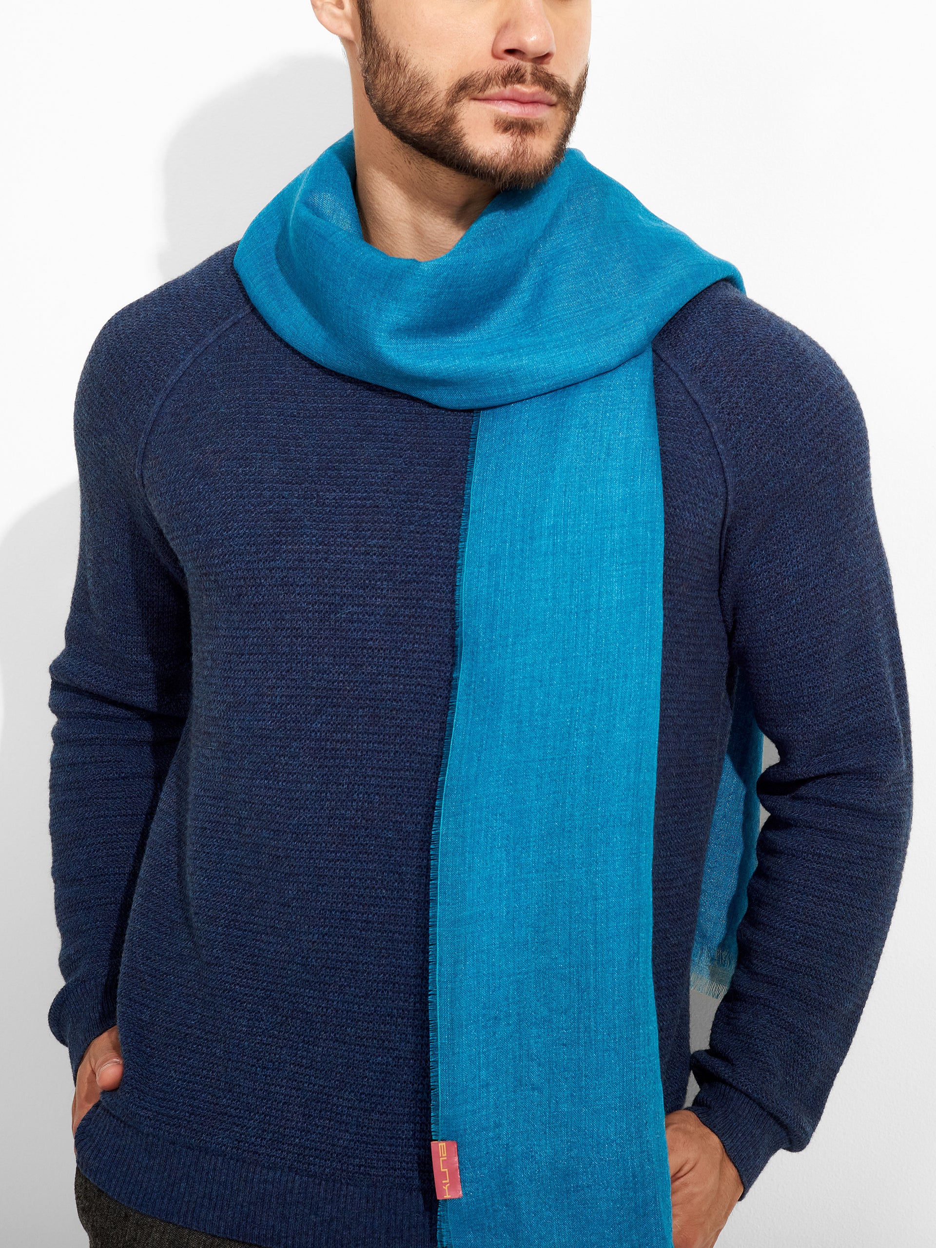 Estola Alondra De Baby Alpaca Color Turquesa - Image 5