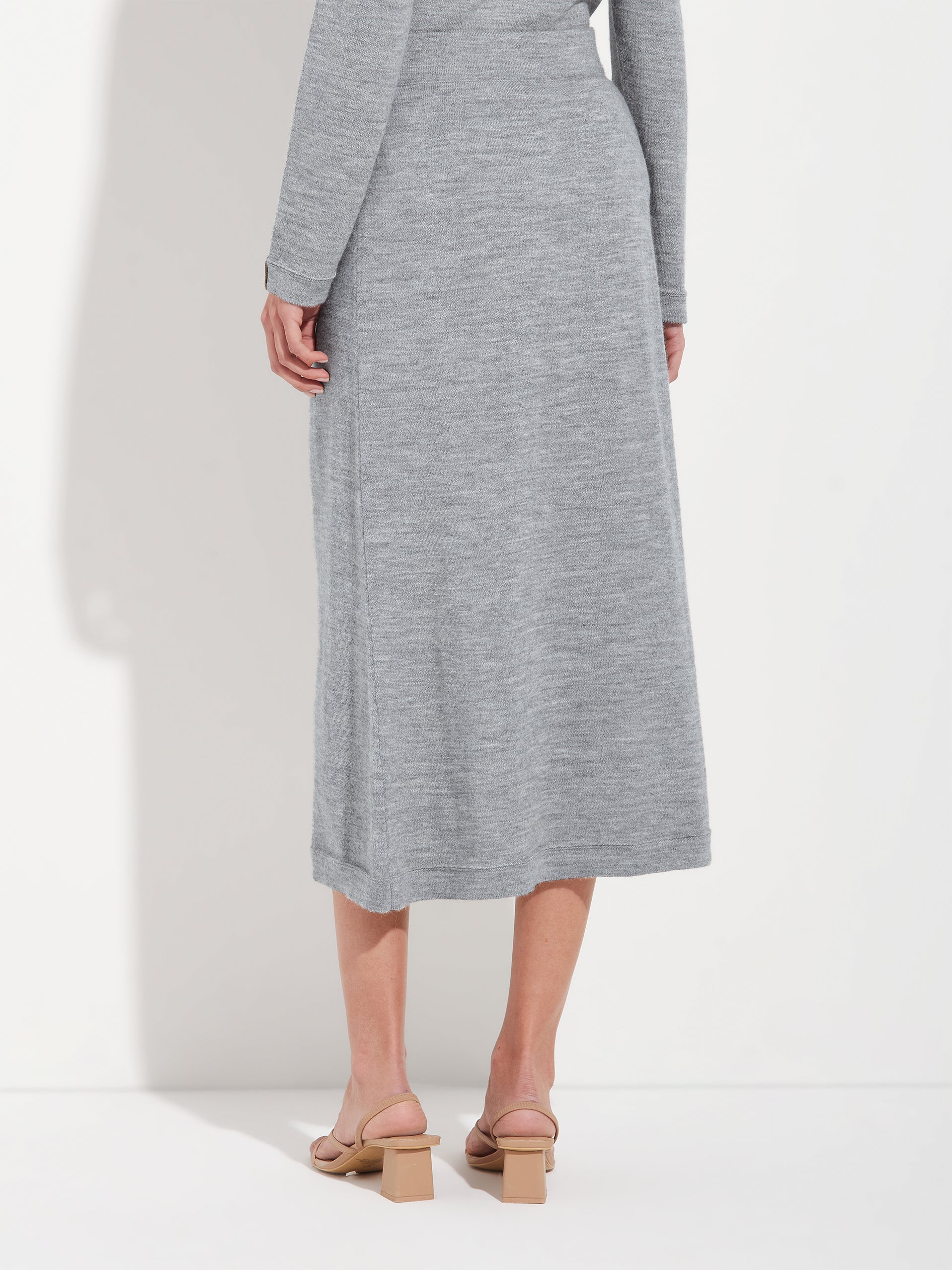 Falda Brenda Skirt De Baby Alpaca Color Gris - Image 3