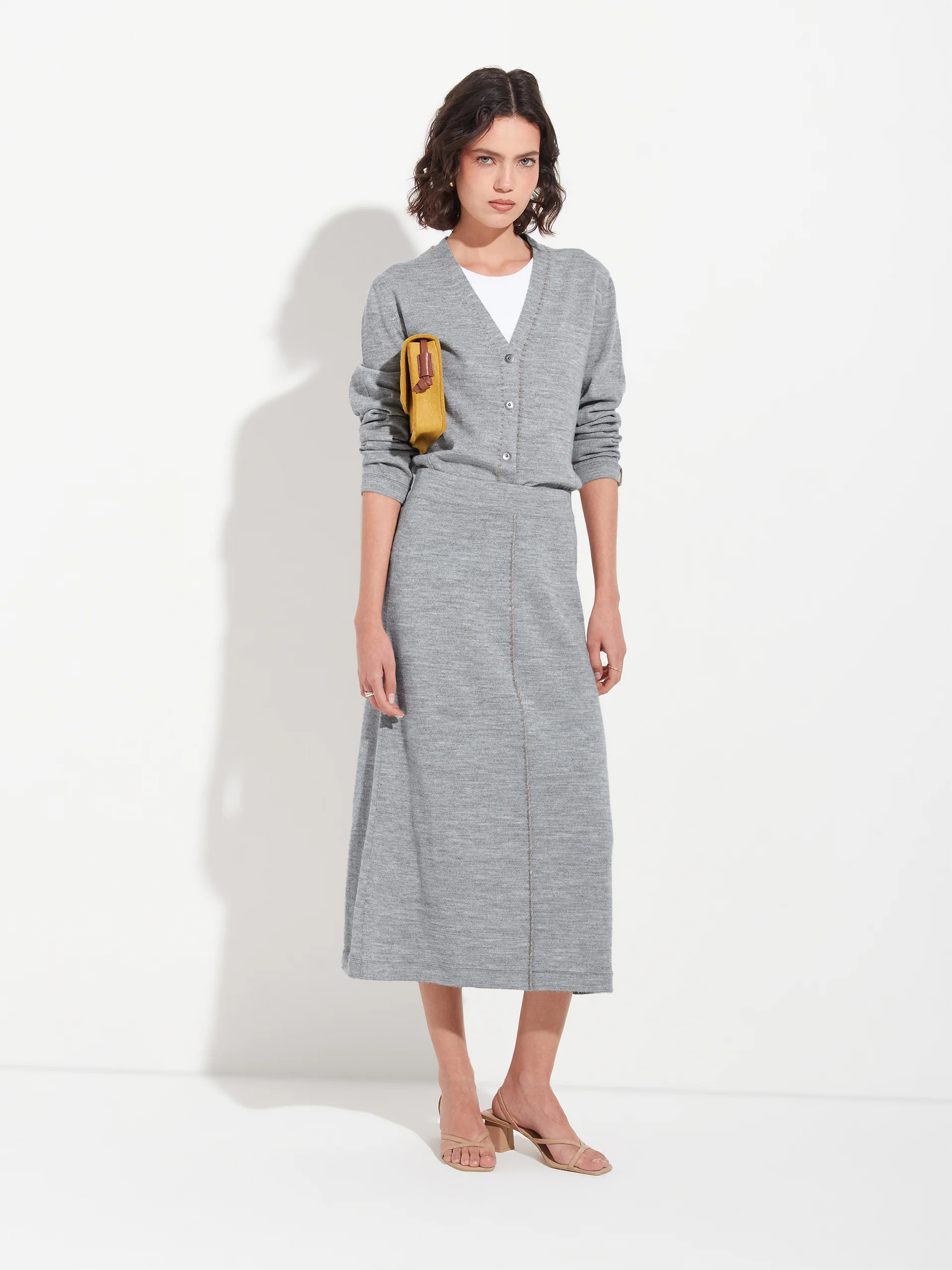 Falda Brenda Skirt De Baby Alpaca Color Gris - Image 4