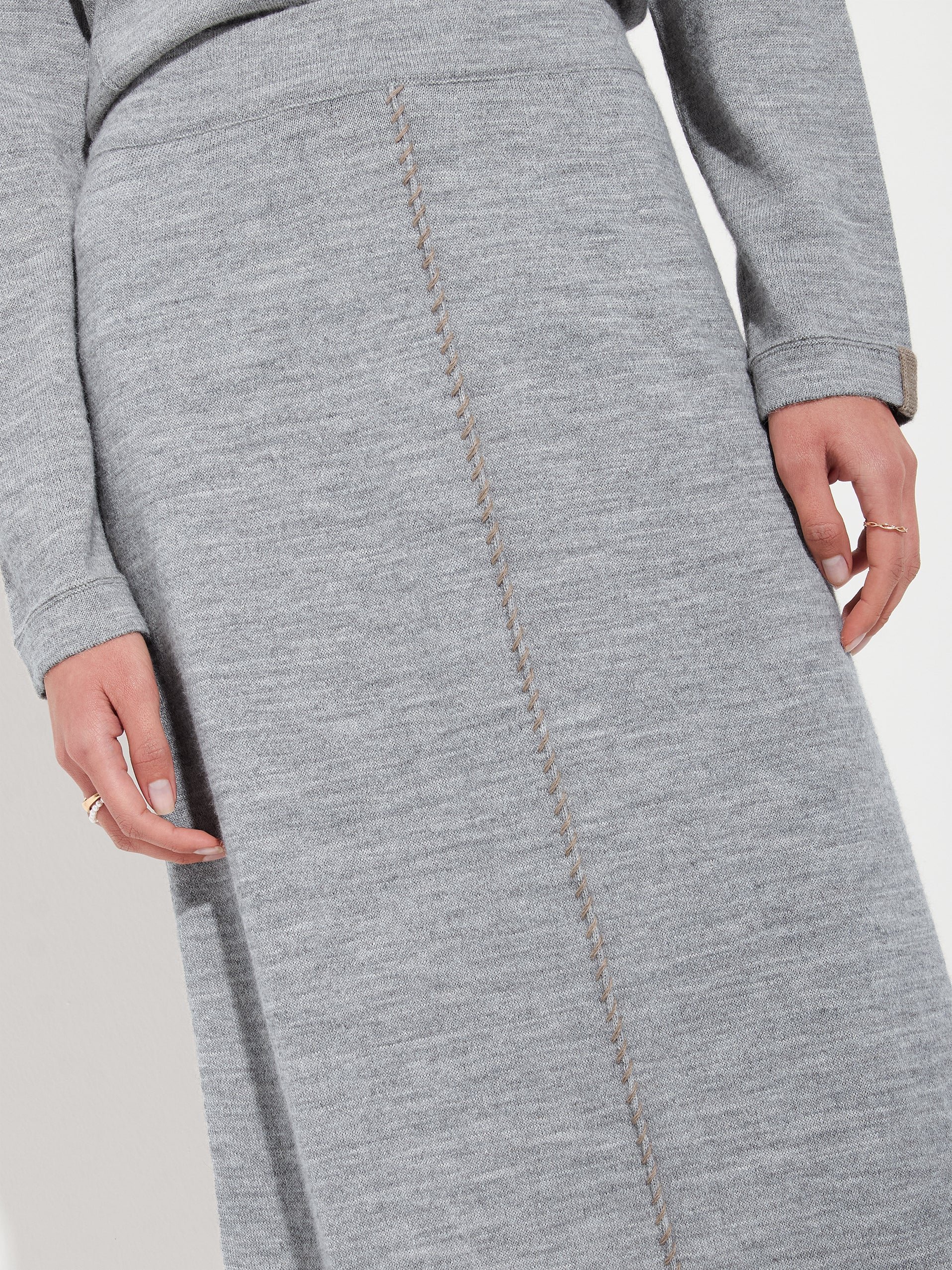 Falda Brenda Skirt De Baby Alpaca Color Gris - Image 5