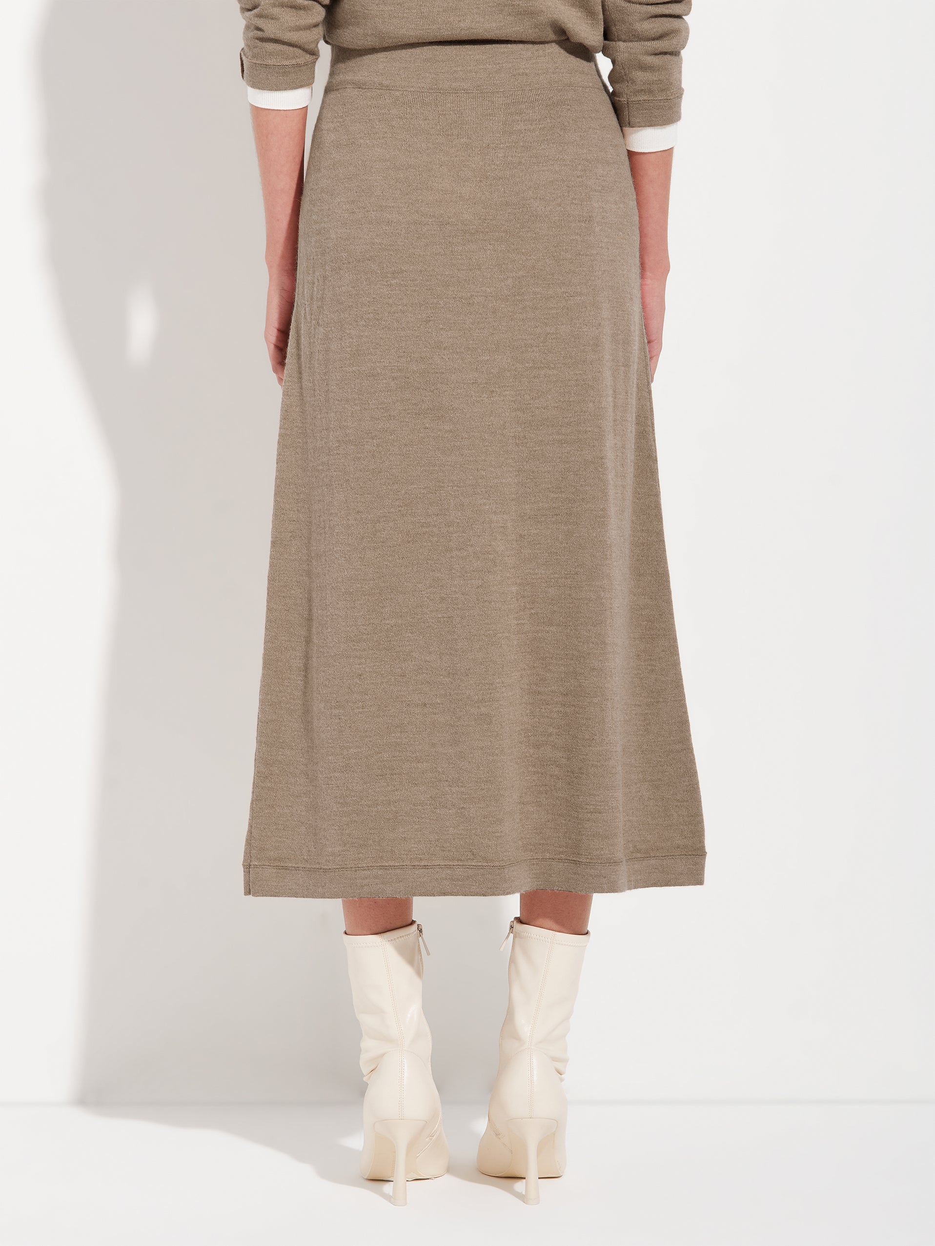 Falda Brenda Skirt De Baby Alpaca Color Marrón - Image 3