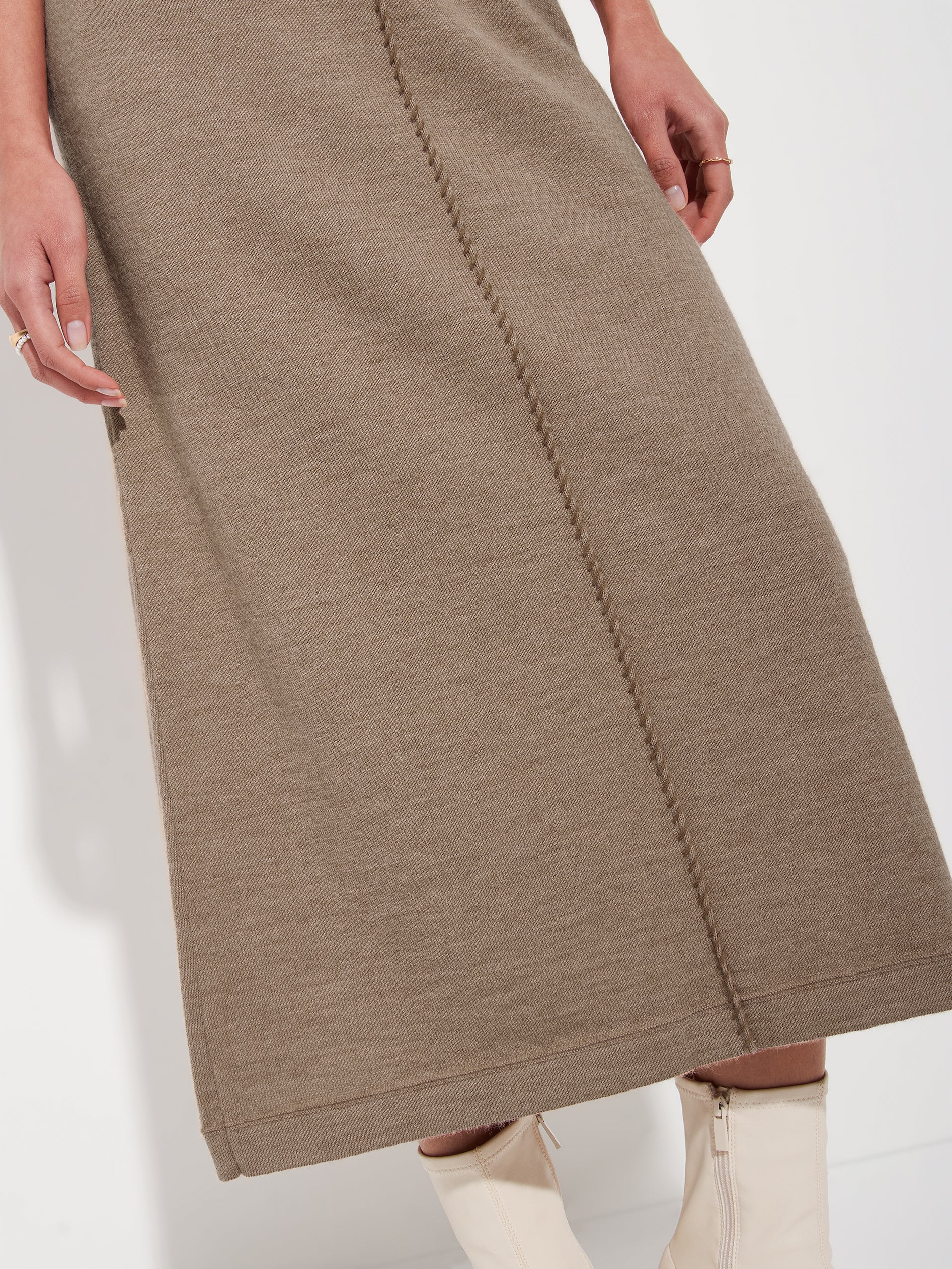 Falda Brenda Skirt De Baby Alpaca Color Marrón - Image 5