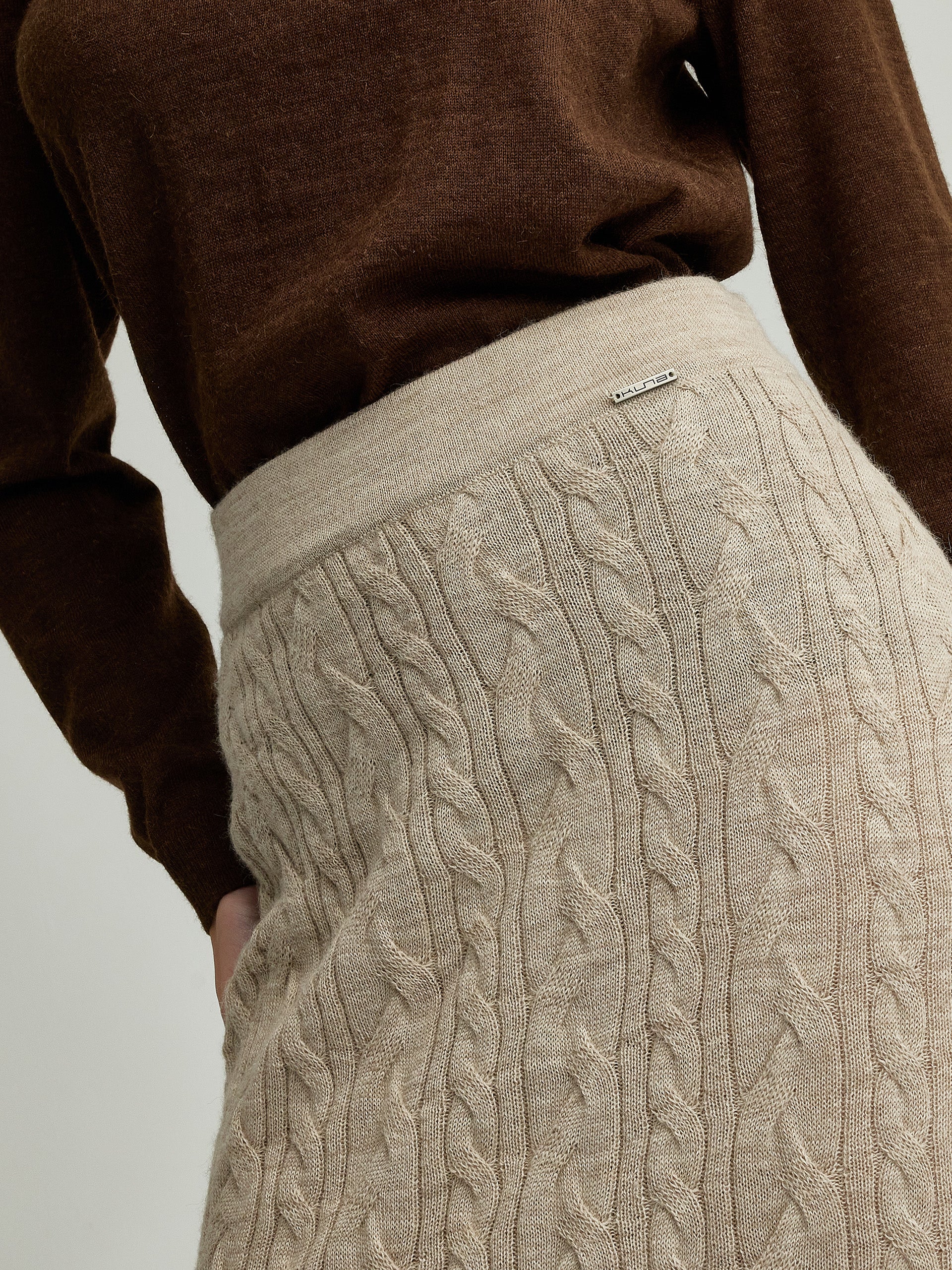 Falda Yanina De Baby Alpaca Color Beige - Image 5