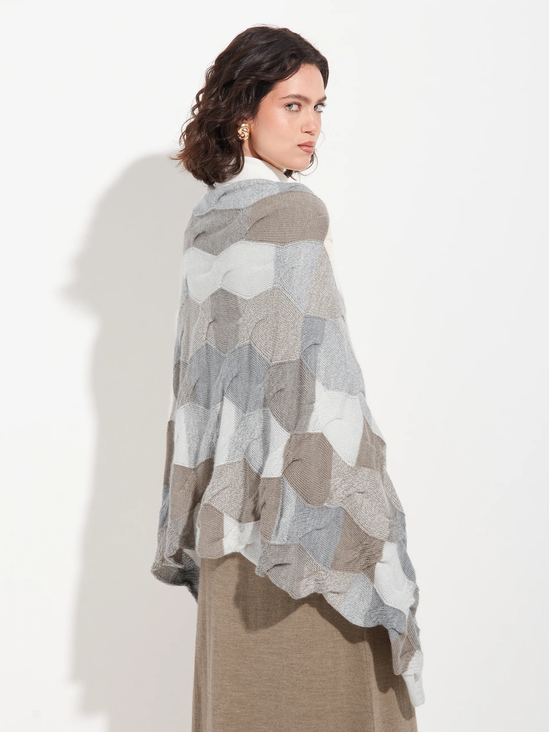 Poncho Borsalino De Baby Alpaca Color Multicolor - Image 3