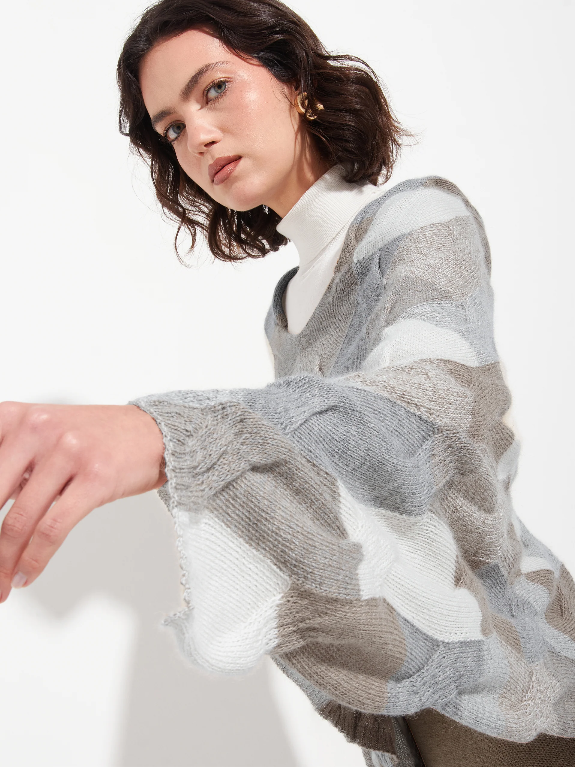 Poncho Borsalino De Baby Alpaca Color Multicolor - Image 5