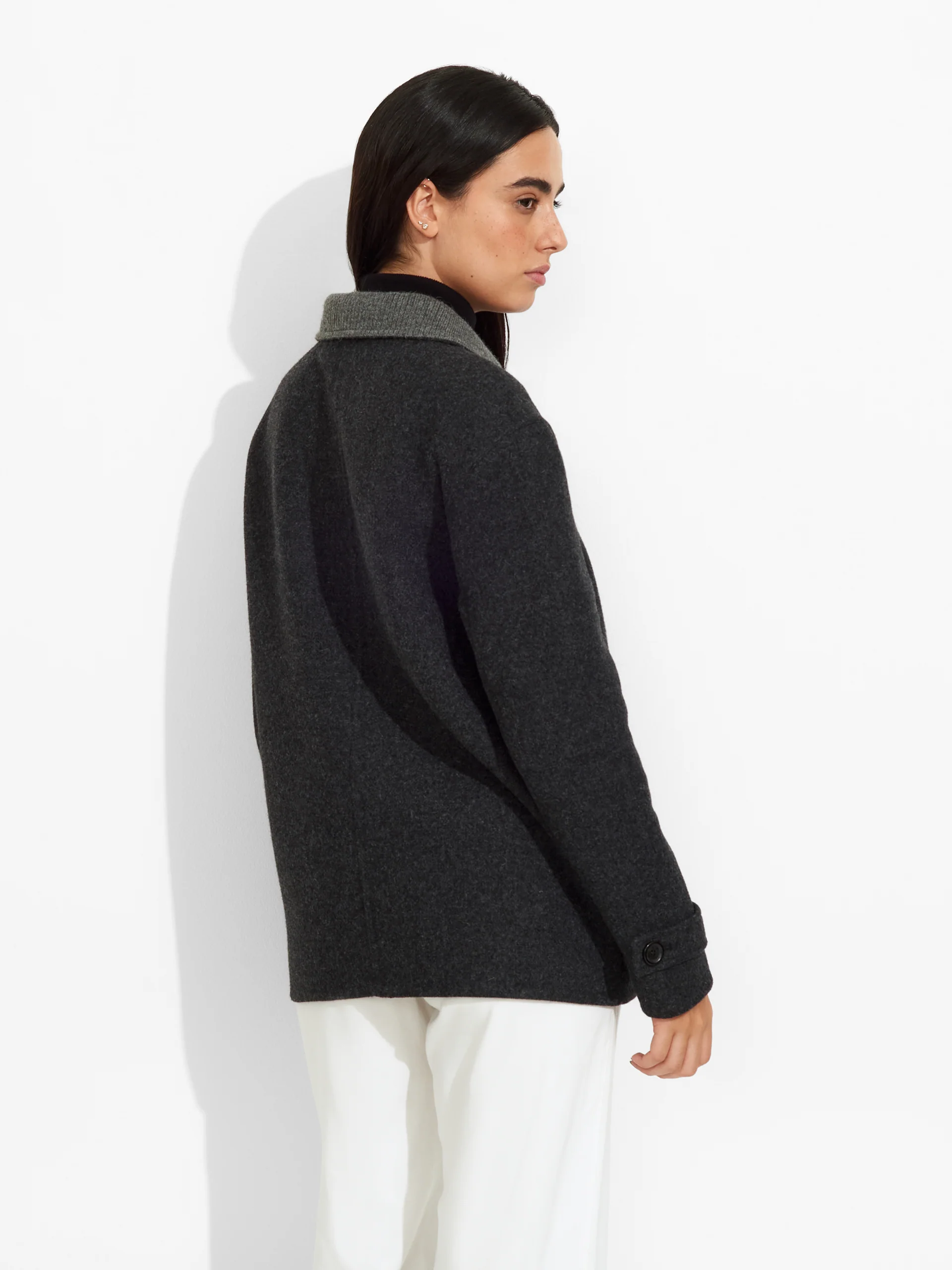 Saco Zazie De Baby Alpaca Color Gris - Image 3