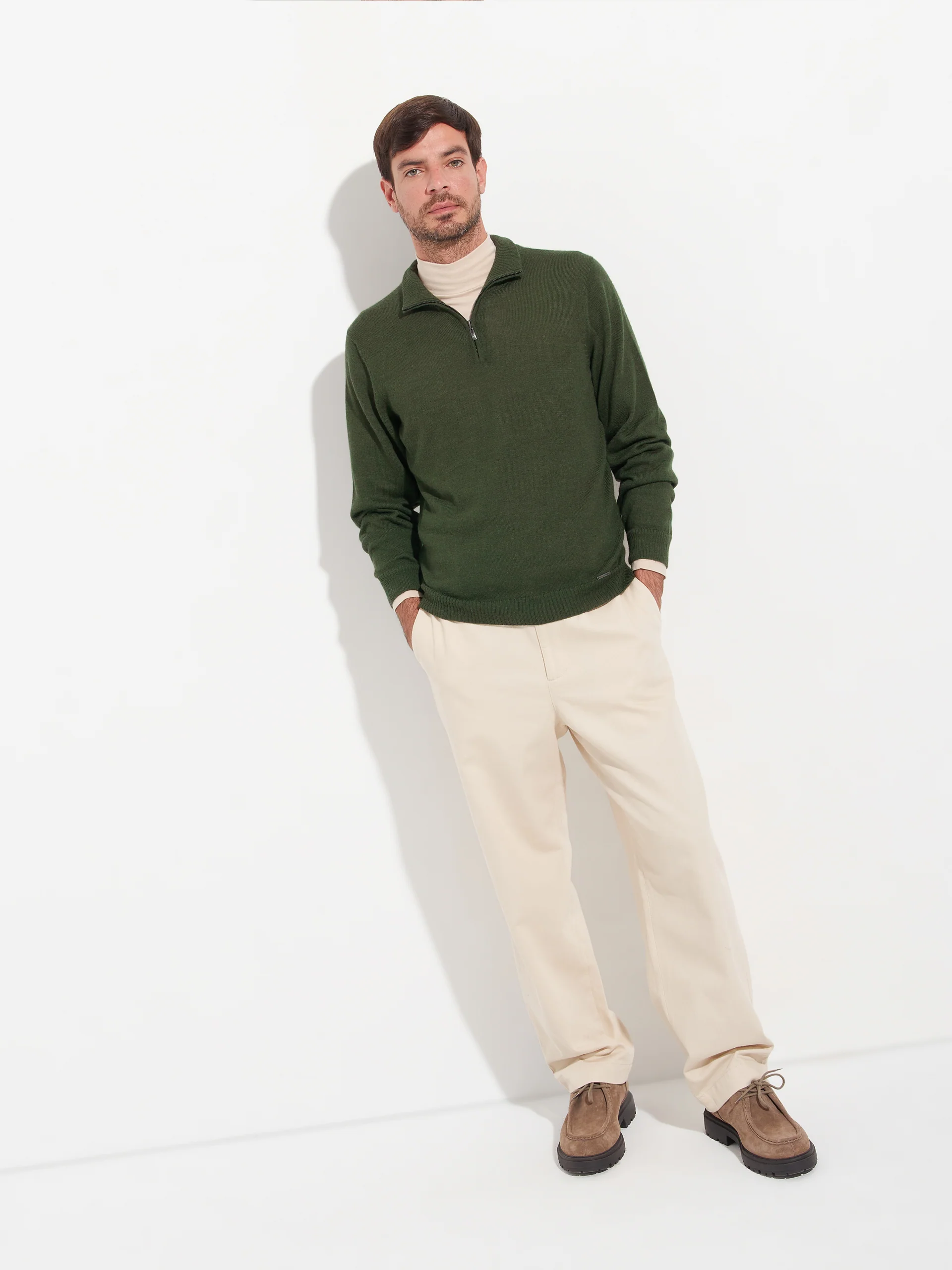 Suéter Albert De Baby Alpaca Color Verde - Image 4