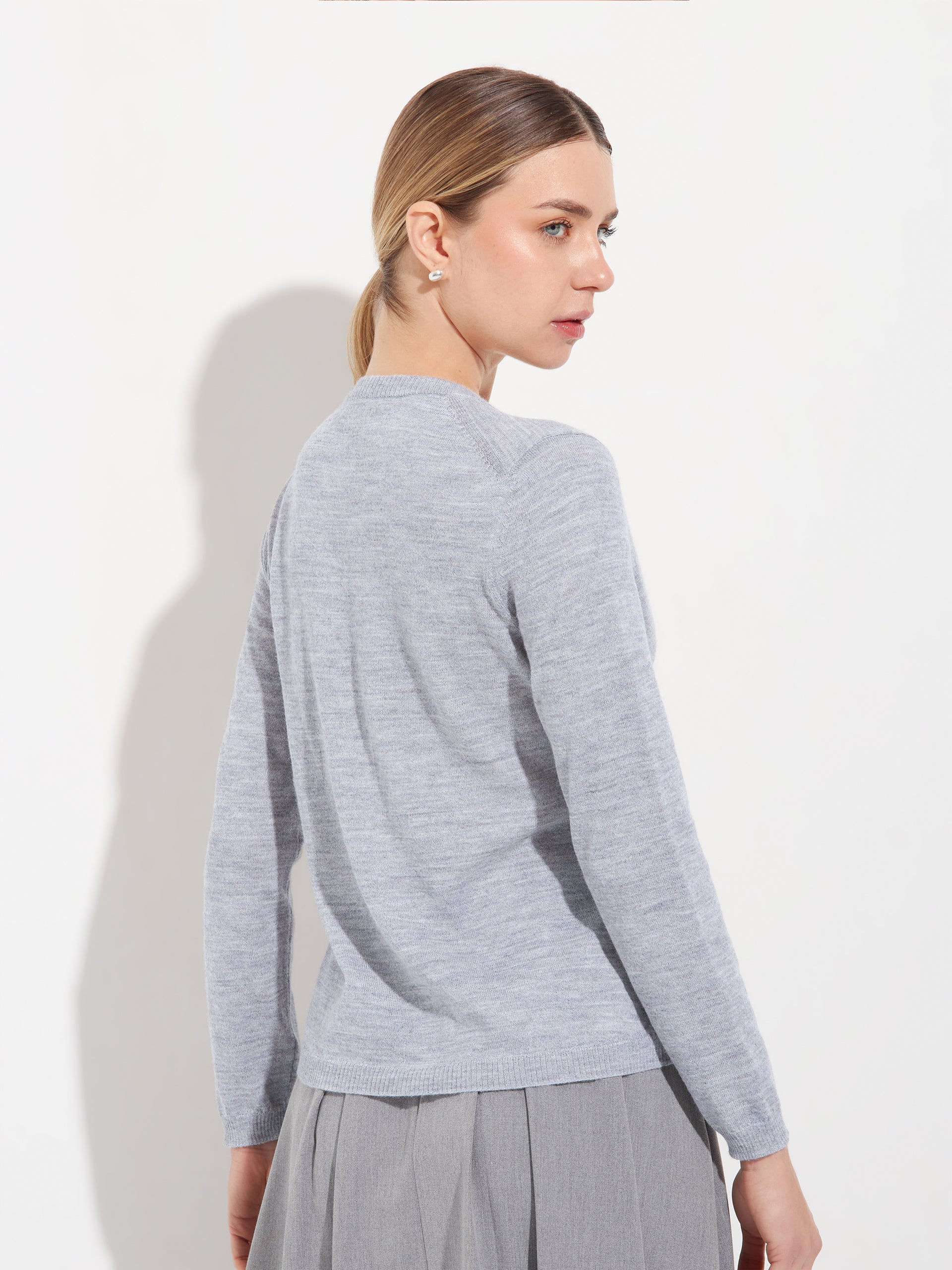 Suéter Anya De Baby Alpaca Color Gris - Image 3