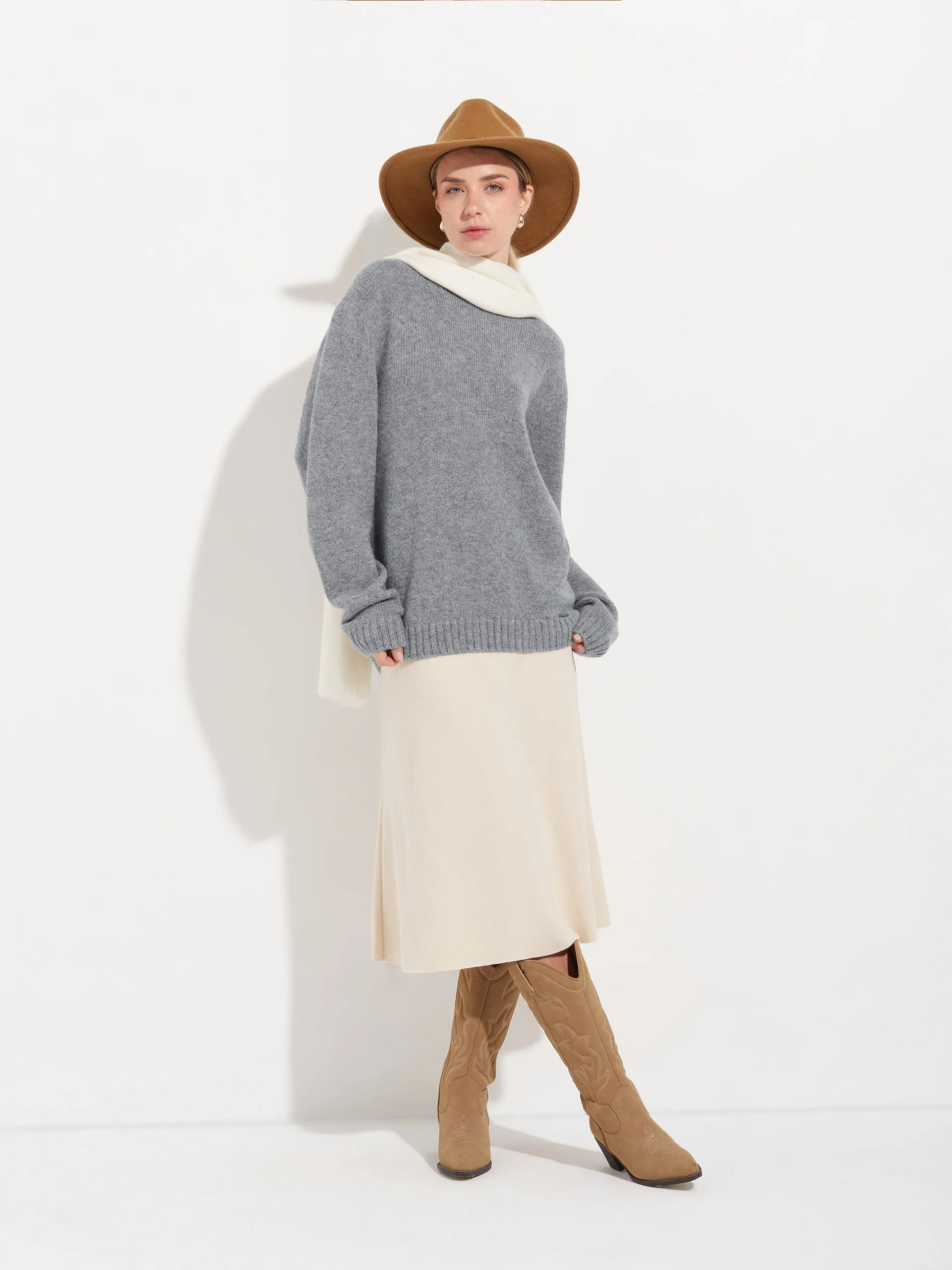 Suéter Arequipa Mujer De Baby Alpaca Color Gris - Image 4