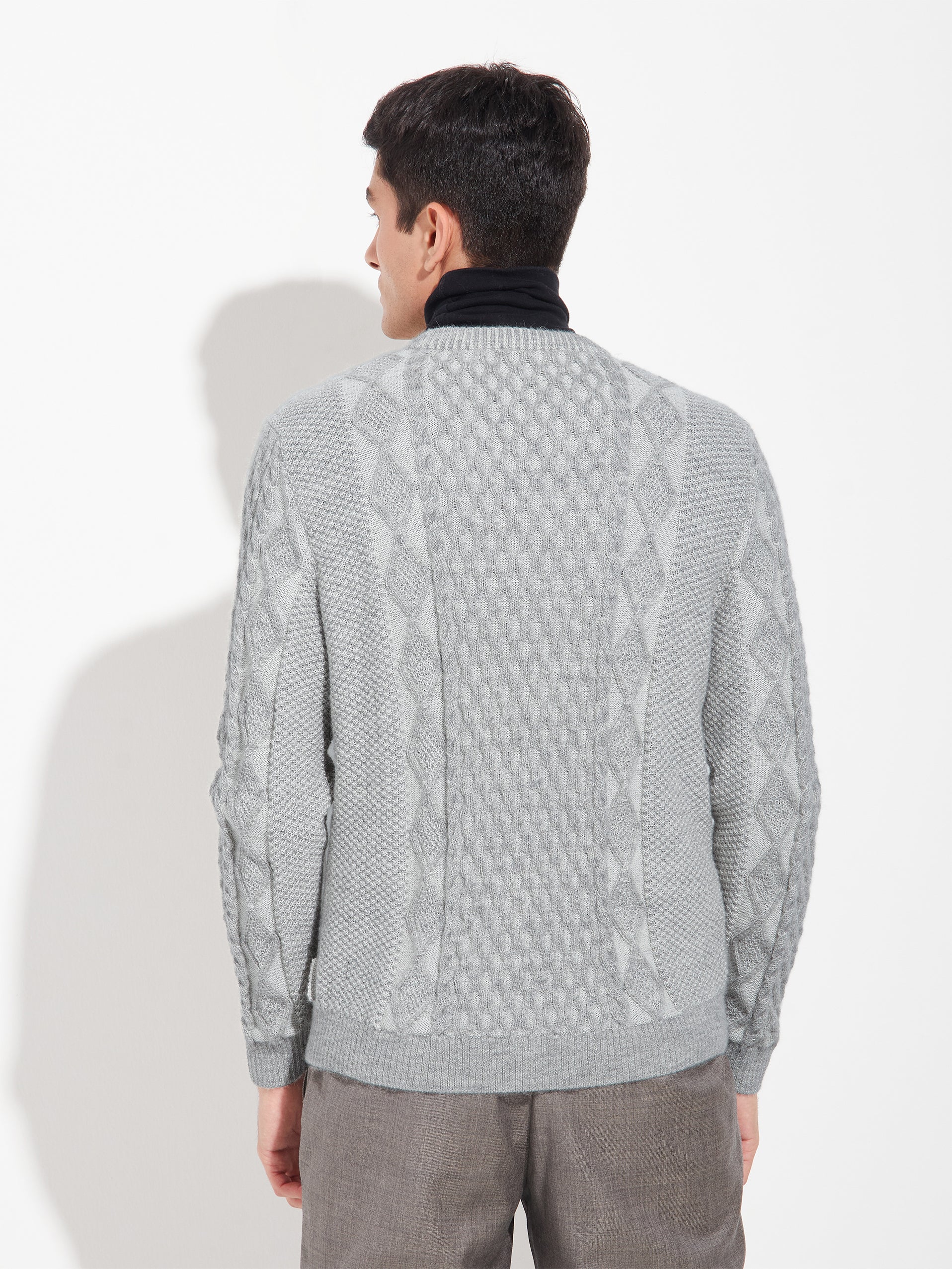 Suéter Bastian De Baby Alpaca Color Gris - Image 3