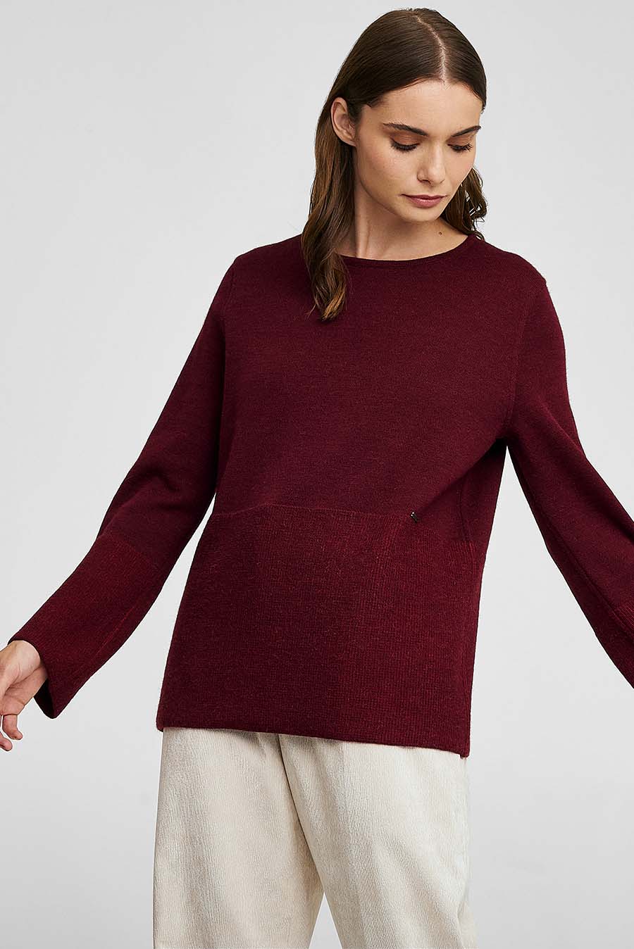 Suéter Whole De Baby Alpaca Color Bloodstone/Asia - Image 3