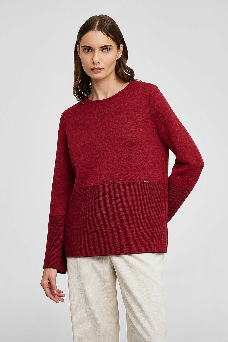 Suéter Whole De Baby Alpaca Color Bloodstone/Asia - Image 8