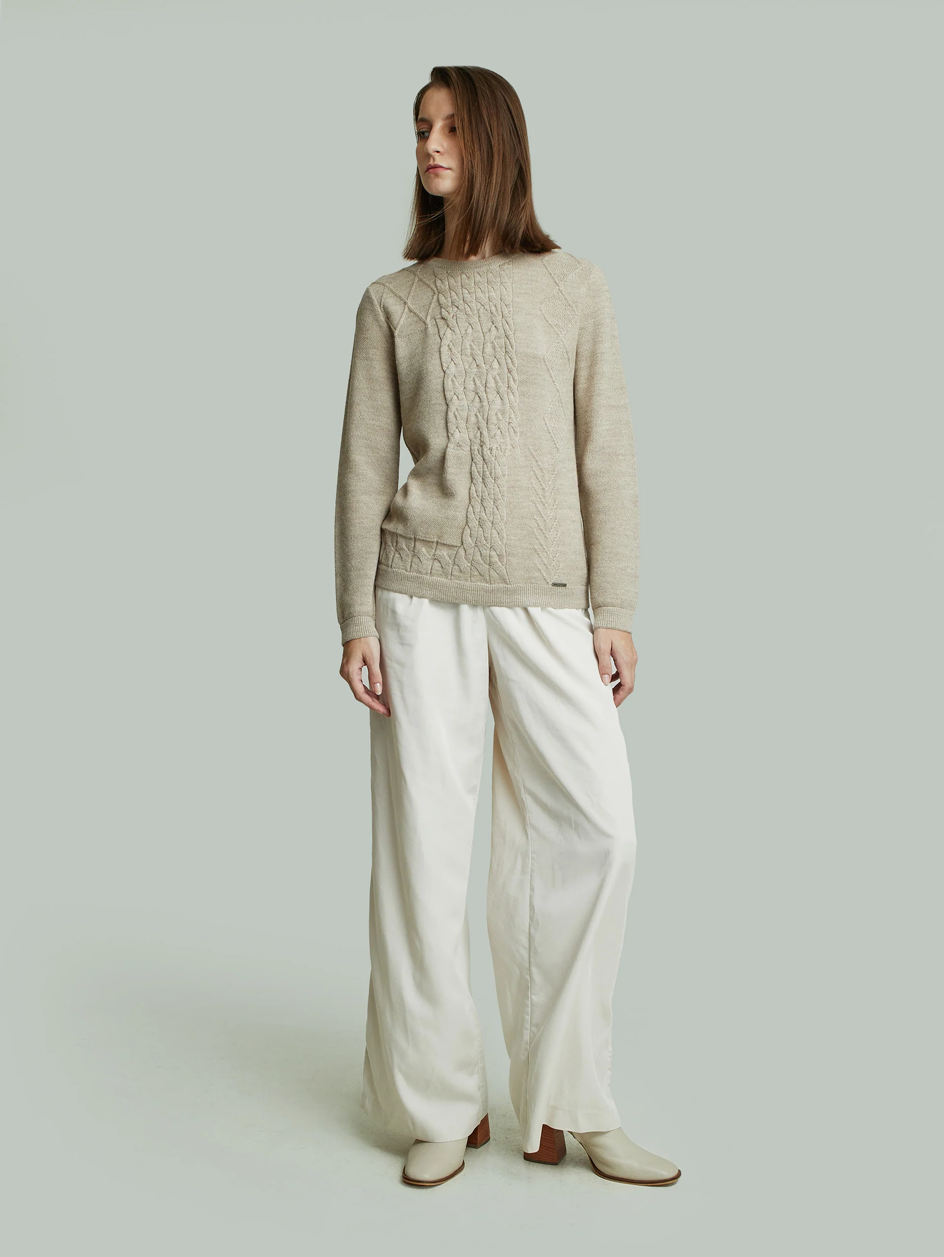 Suéter Yanina De Baby Alpaca Color Beige - Image 4