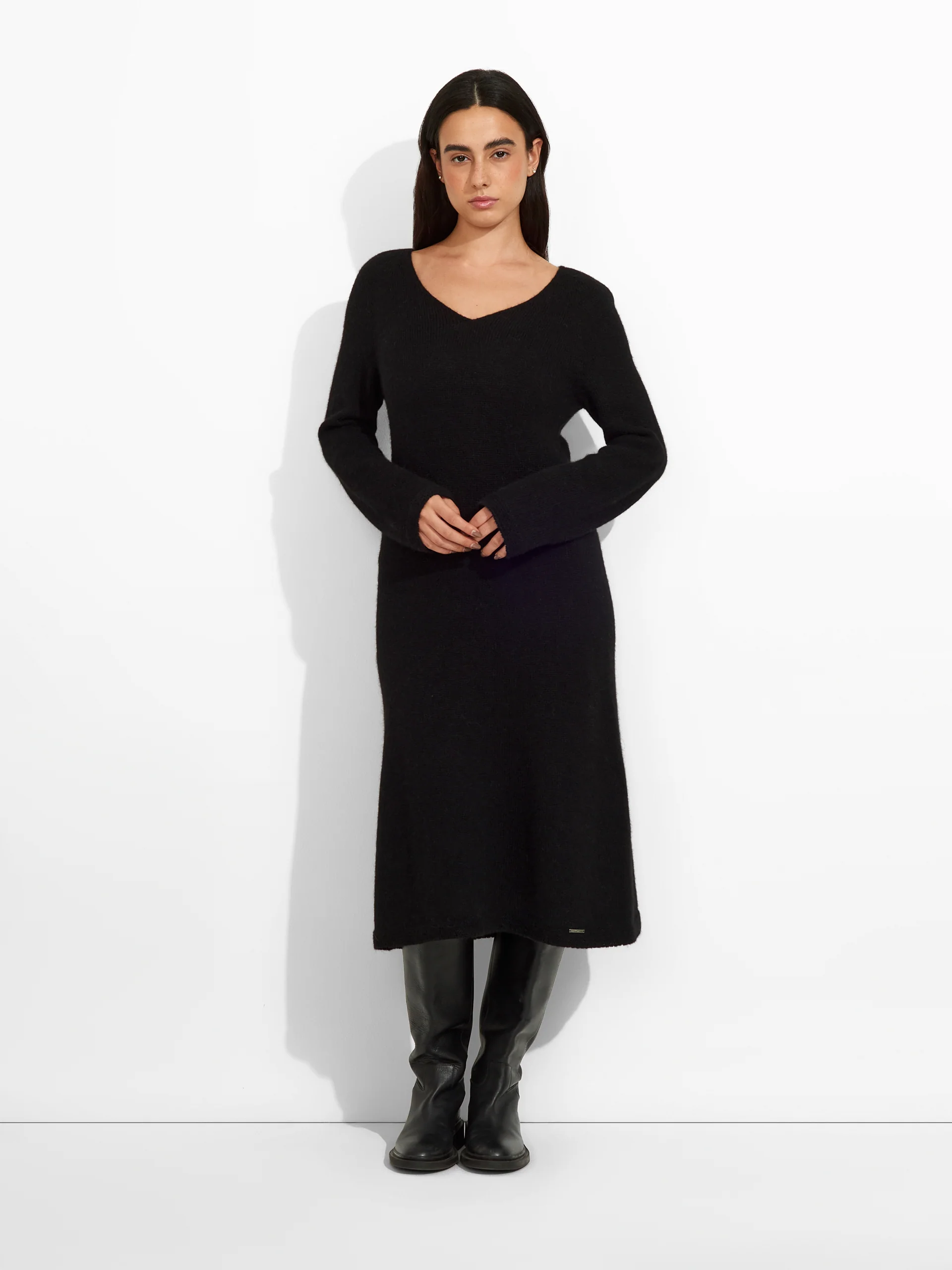 Vestido Zafina De Baby Alpaca Color Negro - Image 4