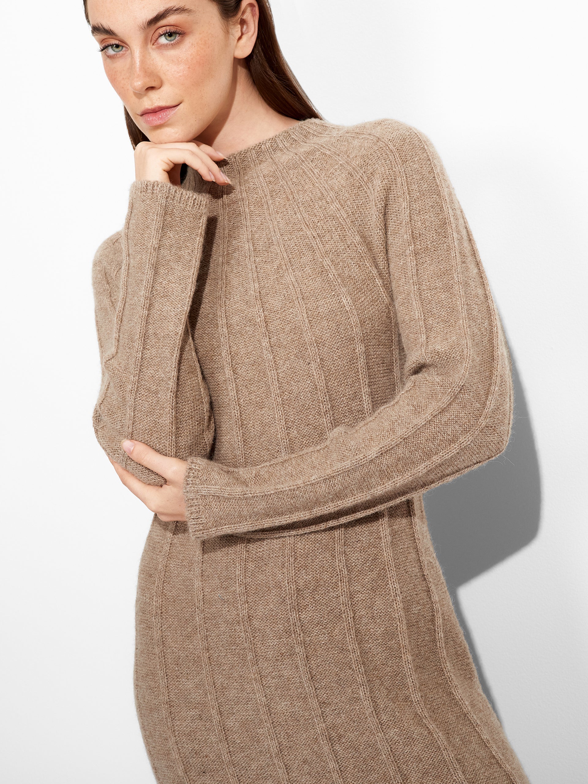 Vestido Zephir De Baby Alpaca Color Marrón - Image 5